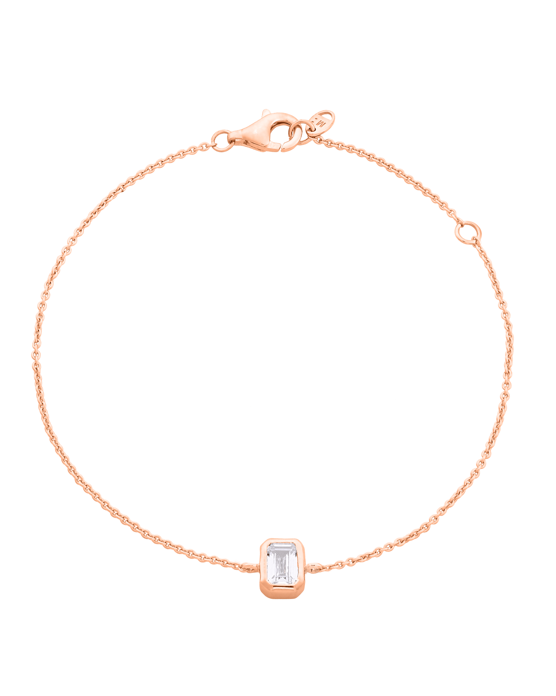 Emerald Solitaire Diamond Bracelet - 14K White Gold Bracelets magal-dev 