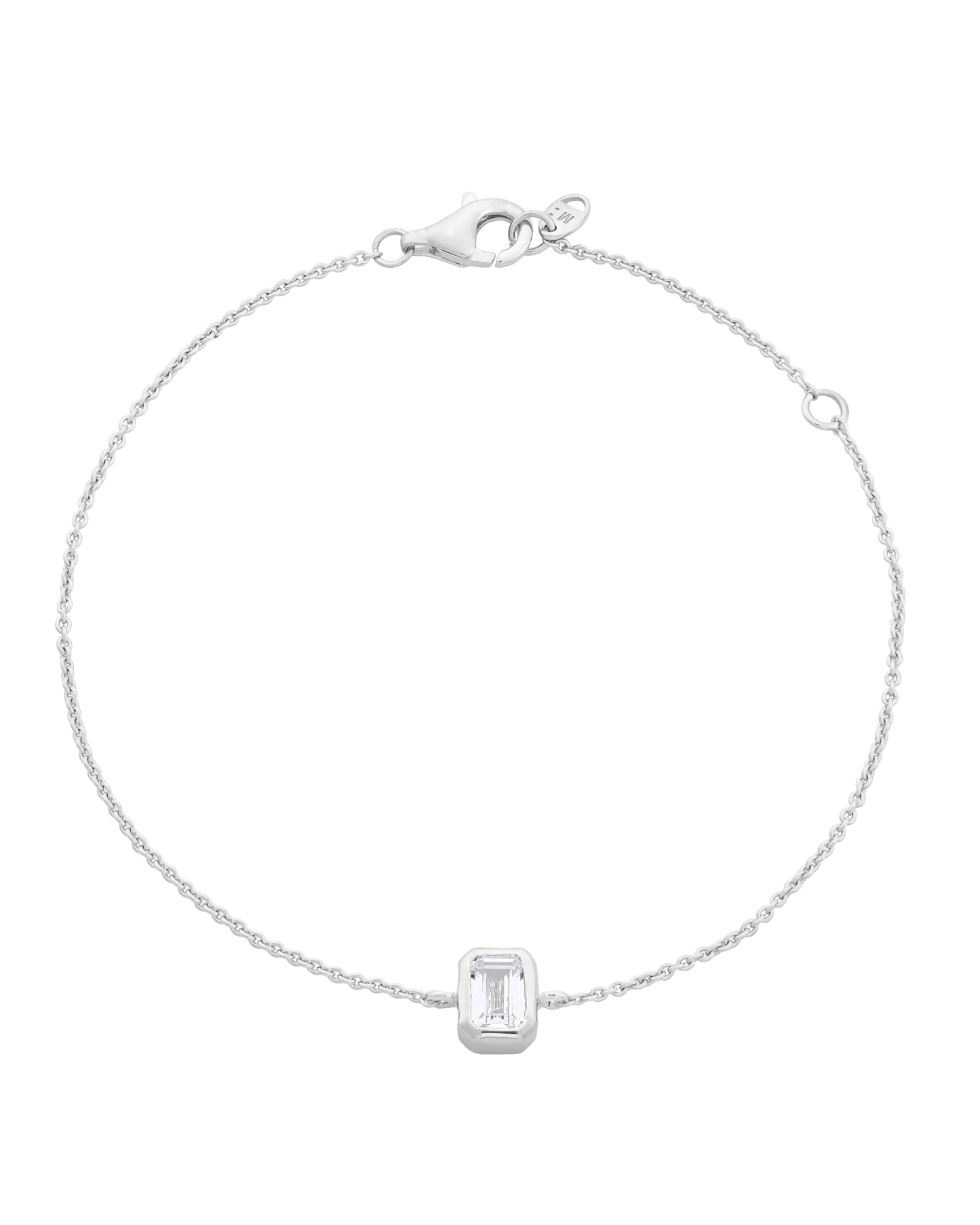 Emerald Solitaire Diamond Bracelet - 925 Sterling Silver Bracelets magal-dev 0.10 CT 6"+1“ extender 