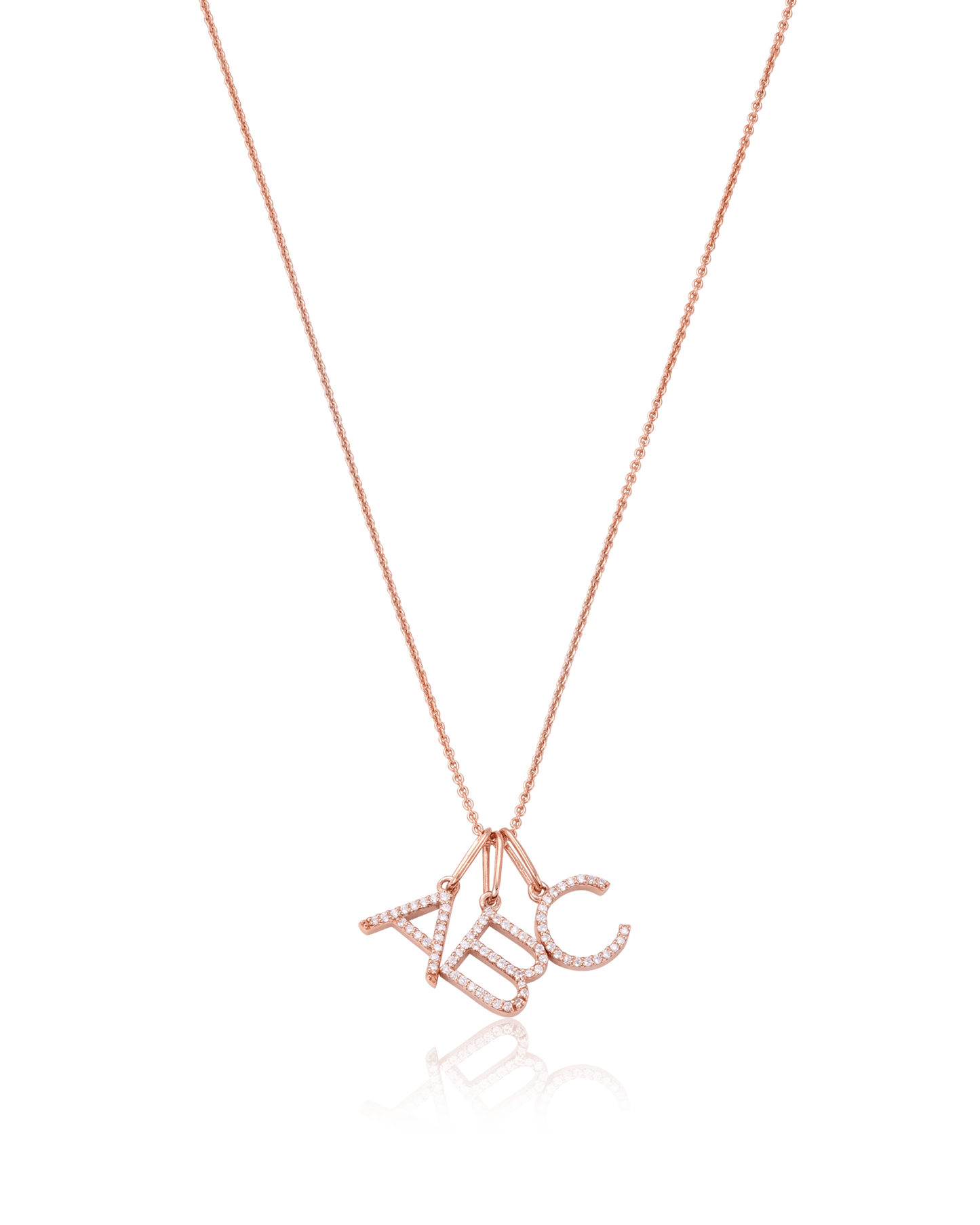 Frosted Initial Necklace - 18K Gold Vermeil Necklaces magal-dev 