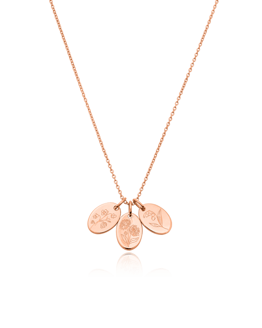 Flower Necklace - 18K Rose Vermeil Necklaces magal-dev 1 Tag 16” 