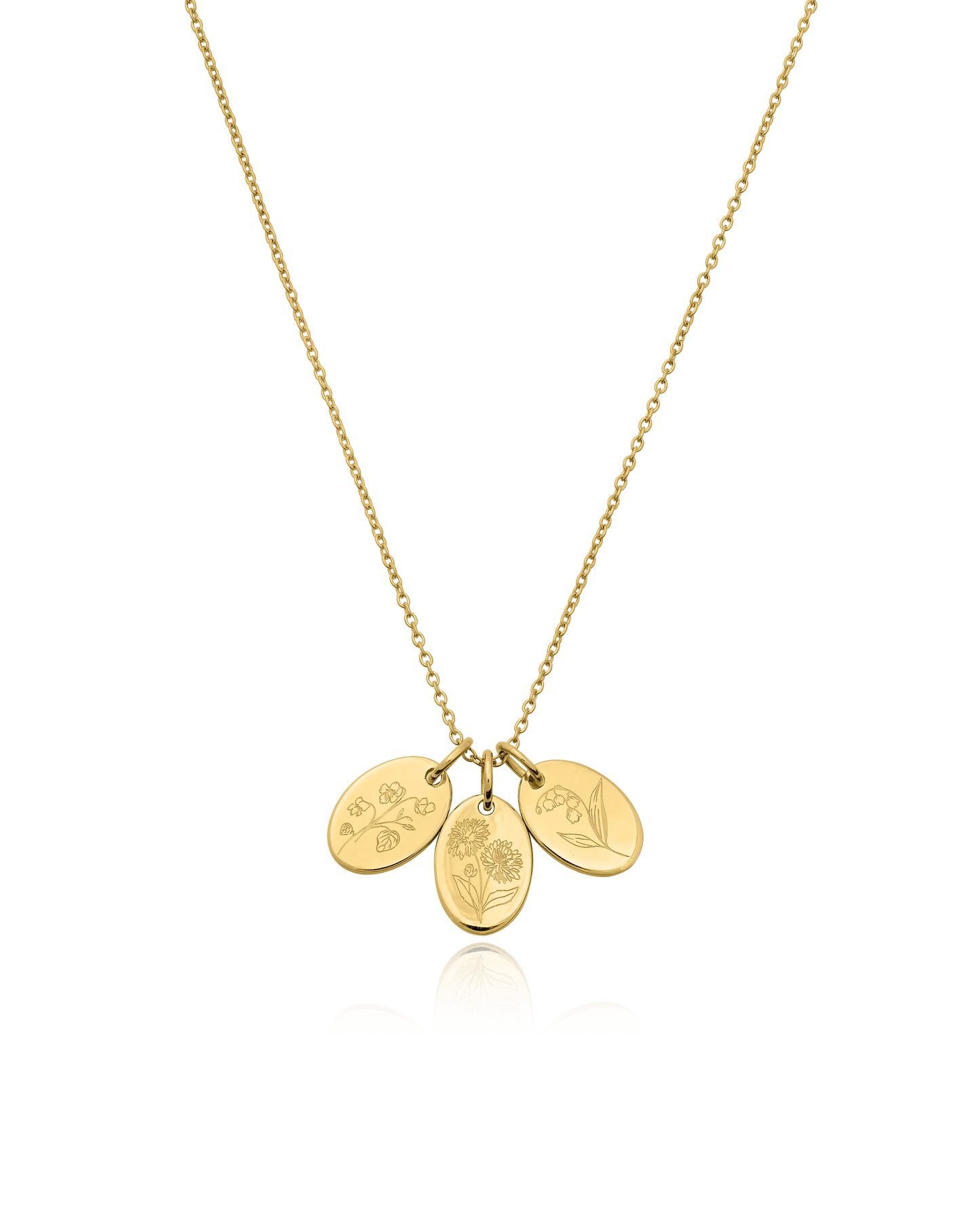 Flower Necklace - 18K Gold Vermeil Necklaces magal-dev 1 Tag 16” 