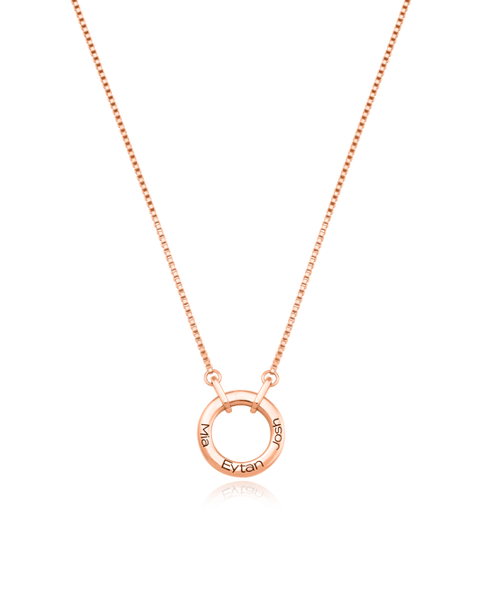 Family Circle Necklace - 18K Rose Vermeil Necklaces magal-dev 1 Name 16" 