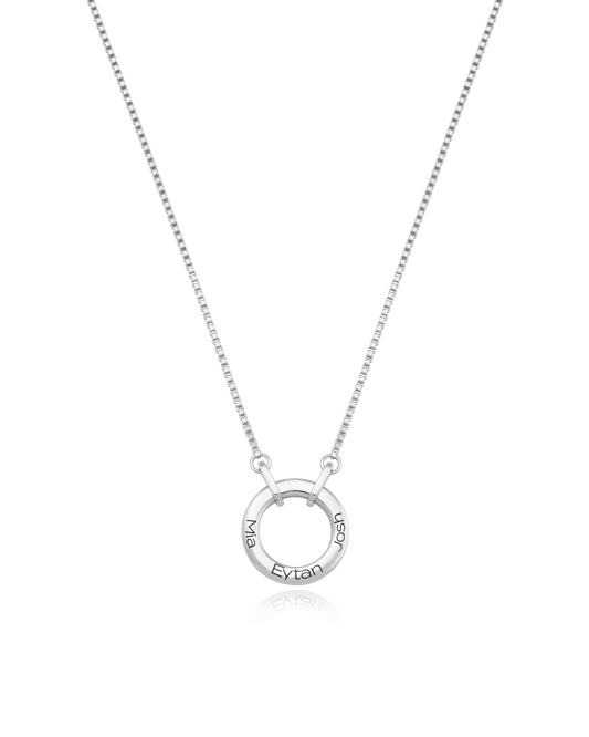 Family Circle Necklace - 925 Sterling Silver Necklaces magal-dev 1 Name 16" 