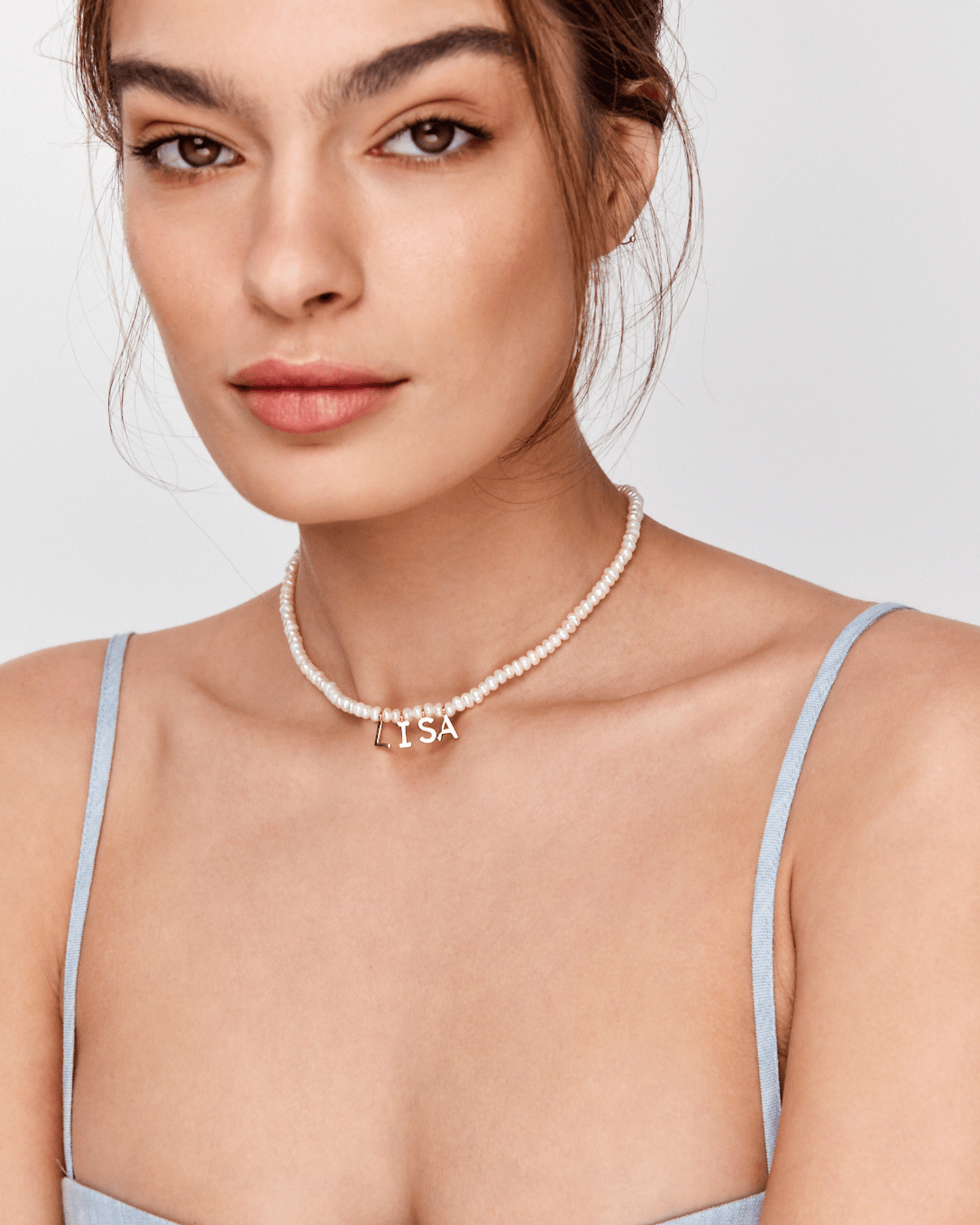 The Pearl Initial Necklace - 18K Rose Vermeil Necklaces magal-dev 