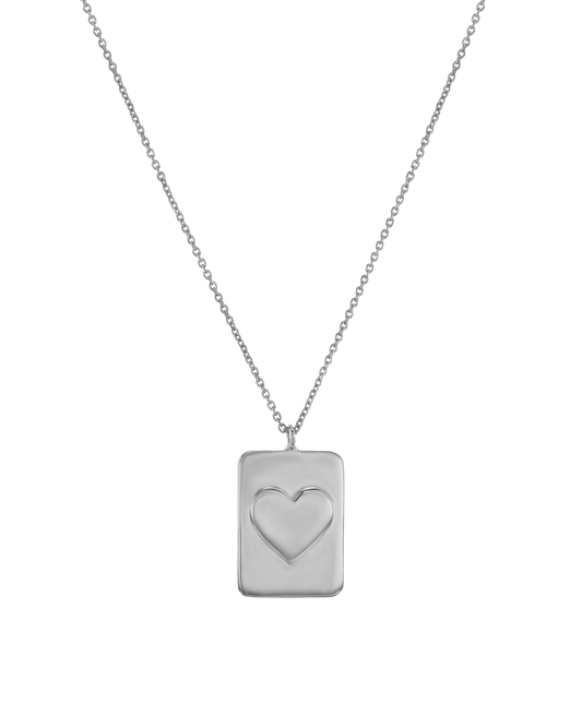 Heart Dogtag Necklace- 925 Sterling Silver Necklaces magal-dev 14" 