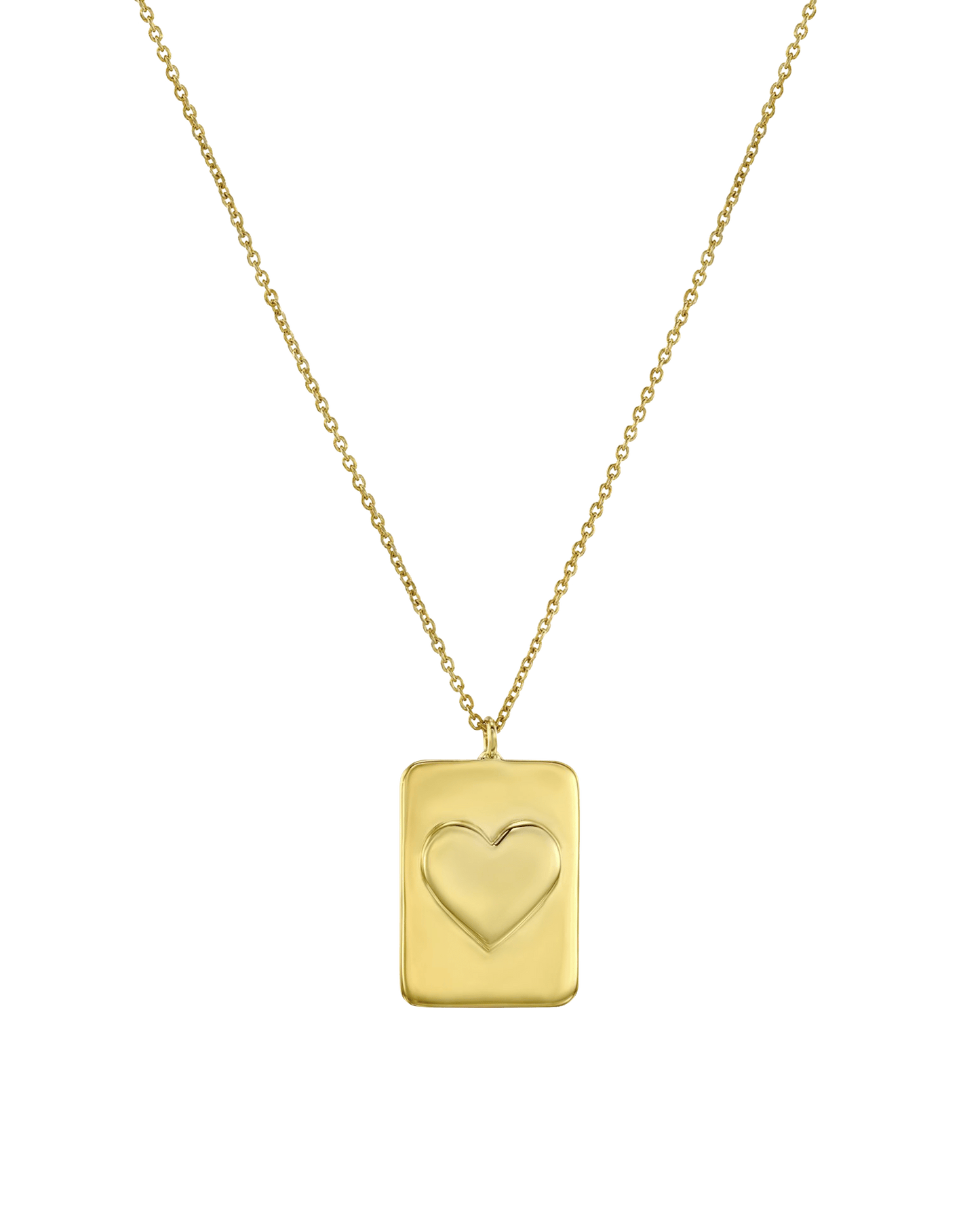 Heart Dogtag Necklace- 18K Gold Vermeil Necklaces magal-dev 14" 