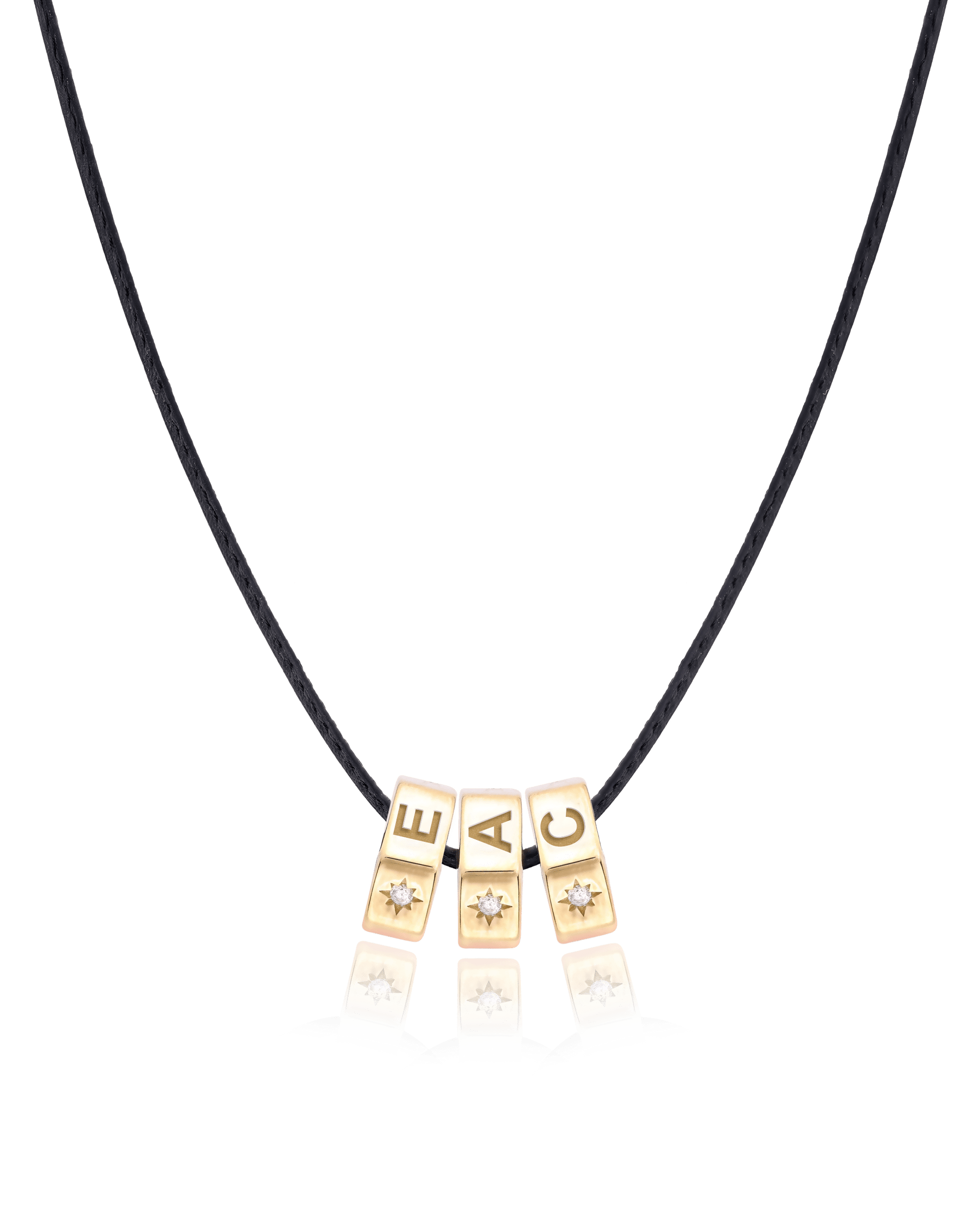 Hexagon Charm Necklace - 18K Gold Vermeil Necklaces magal-dev 1 Hexagon Adjustable Leather Cord 20"-24" 