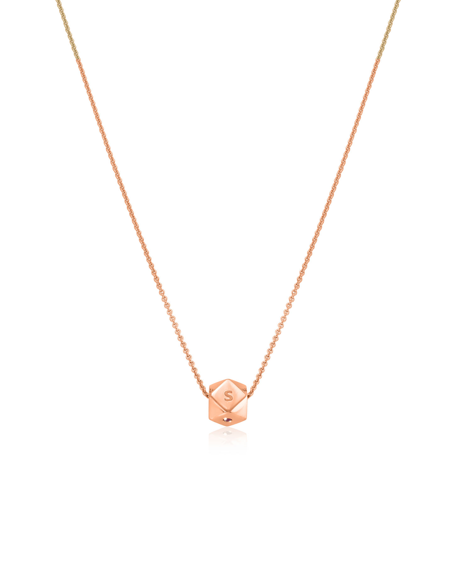 Hedra Necklace - 18K Rose Vermeil Necklaces magal-dev 1 Charm 16”+2” extender 