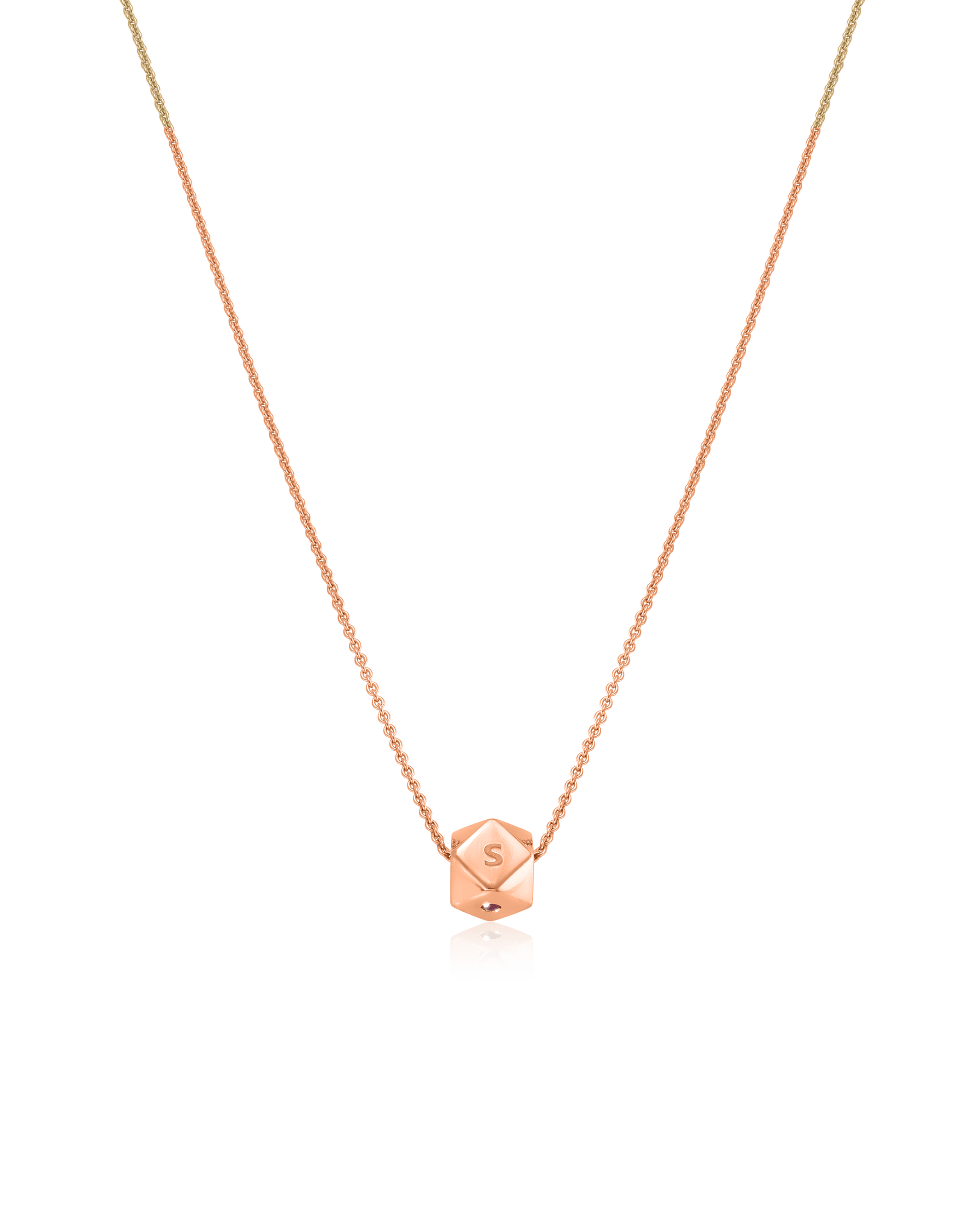 Hedra Necklace - 14K Rose Gold Necklaces magal-dev 1 Charm 16”+2” extender 