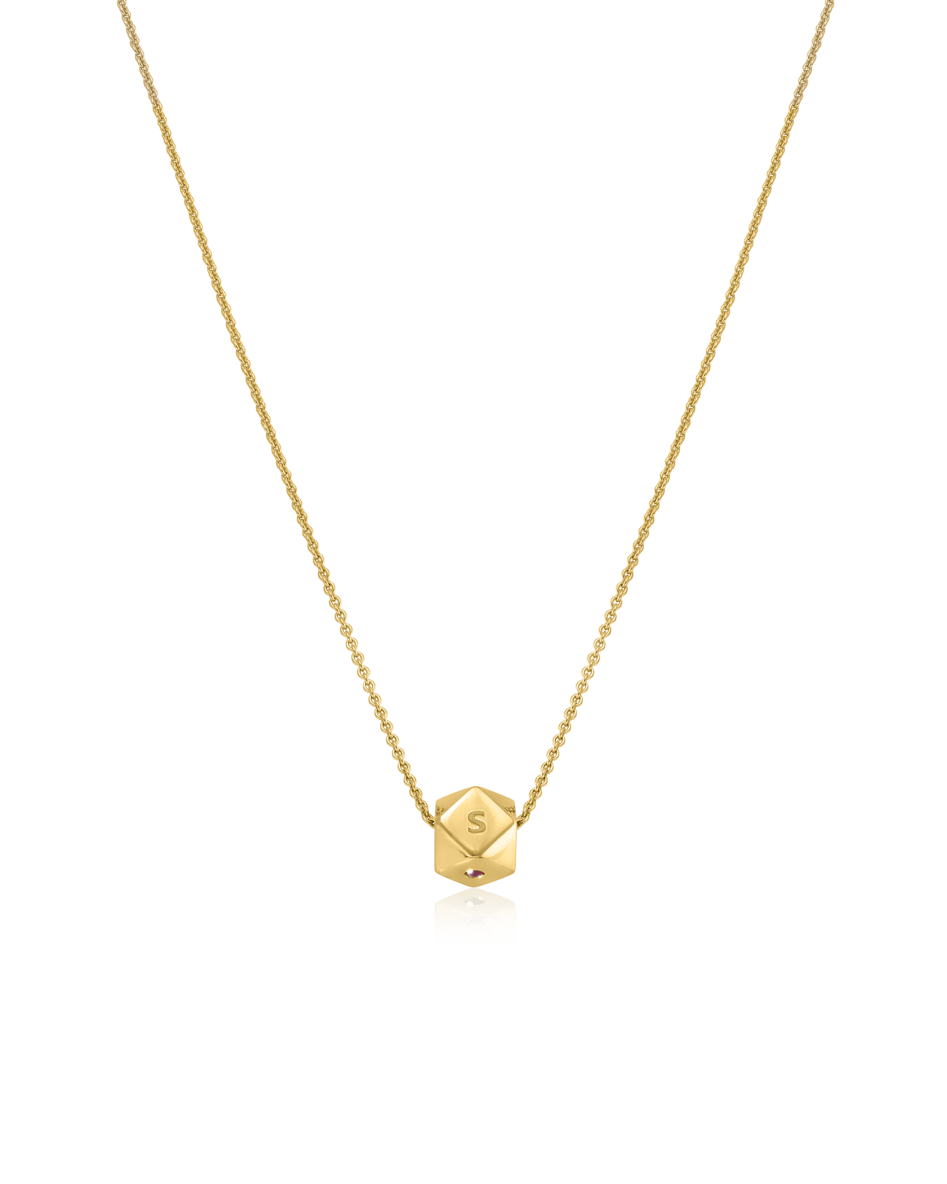 Hedra Necklace - 14K Yellow Gold Necklaces magal-dev 1 Charm 16”+2” extender 