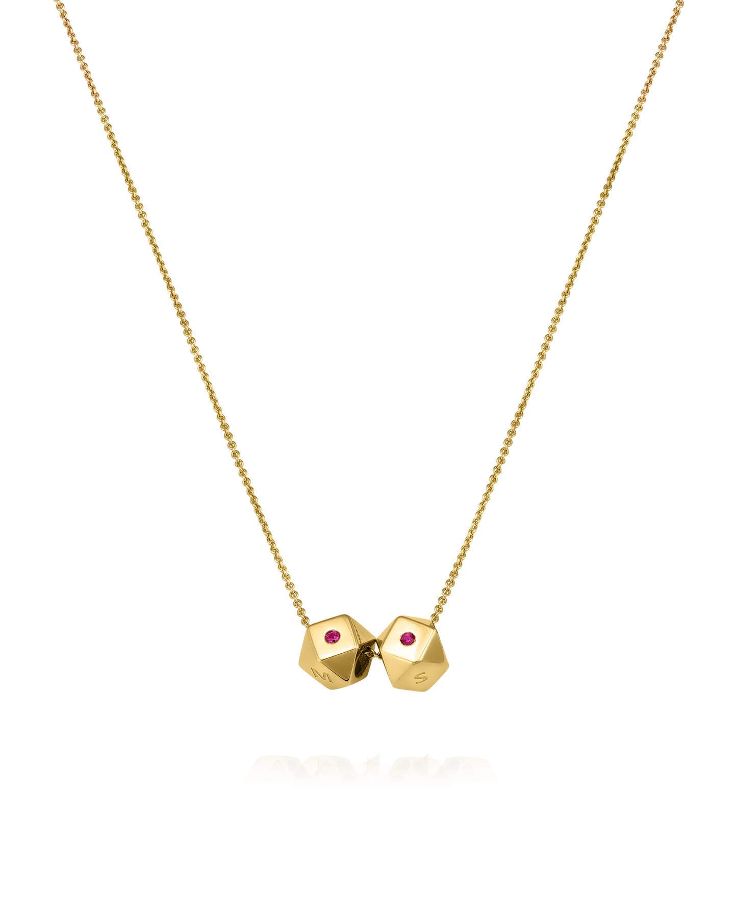 Hedra Necklace - 18K Gold Vermeil Necklaces magal-dev 2 Charms 16”+2” extender 