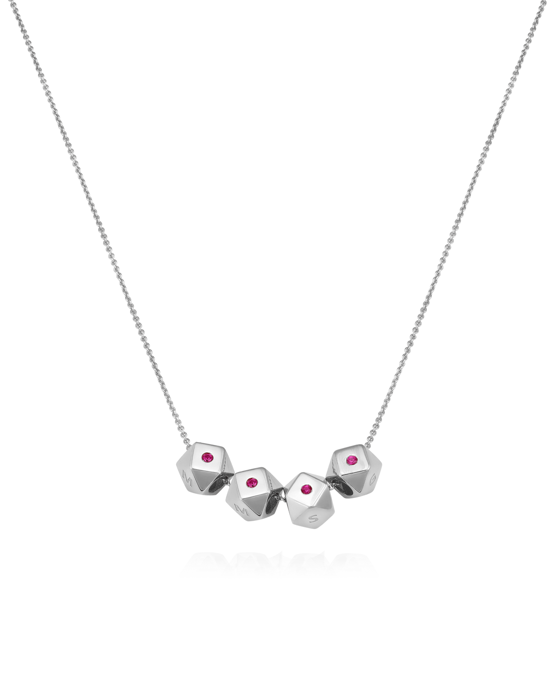 Hedra Necklace - 925 Sterling Silver Necklaces magal-dev 4 Charms 16”+2” extender 