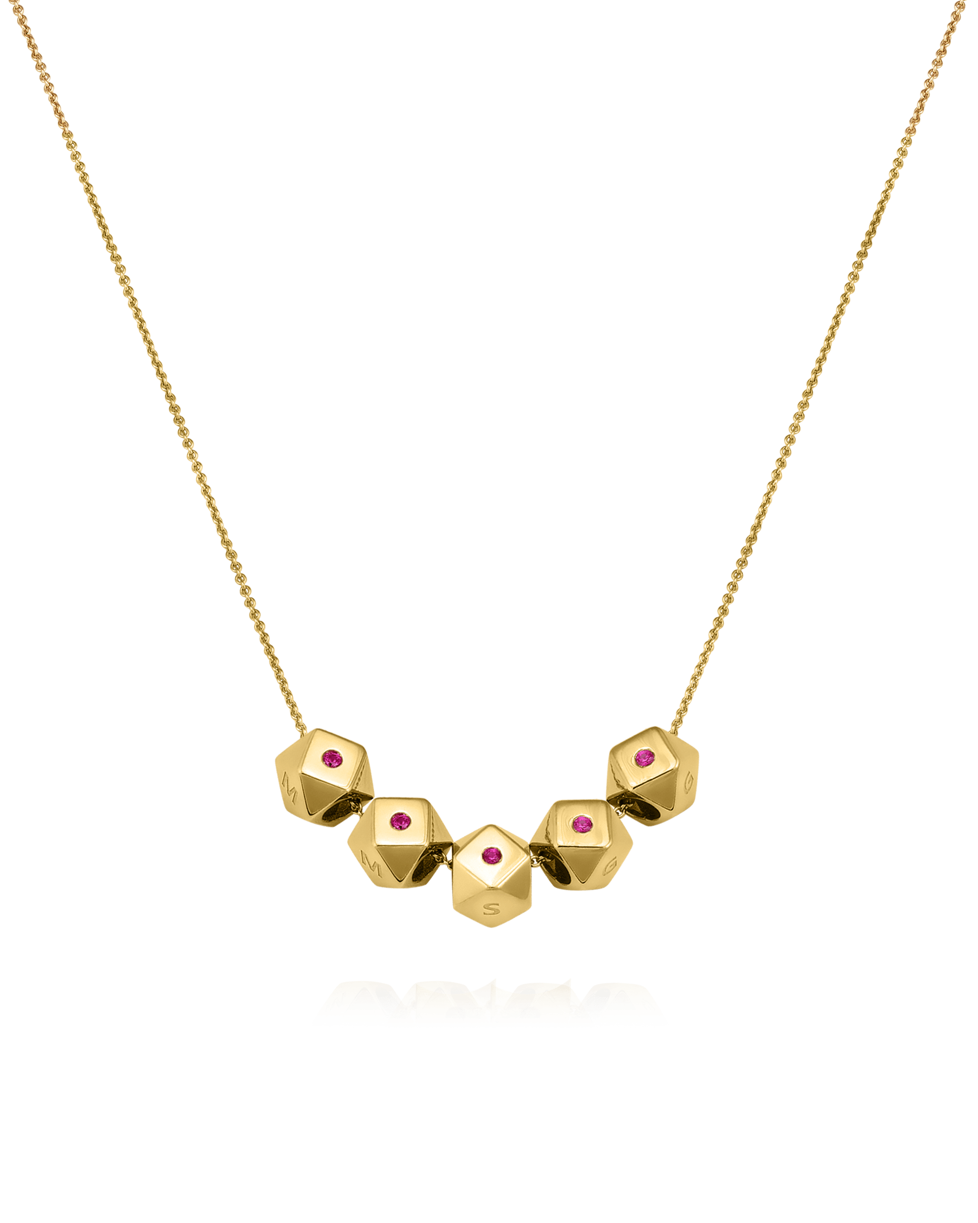 Hedra Necklace - 18K Gold Vermeil Necklaces magal-dev 5 Charms 16”+2” extender 