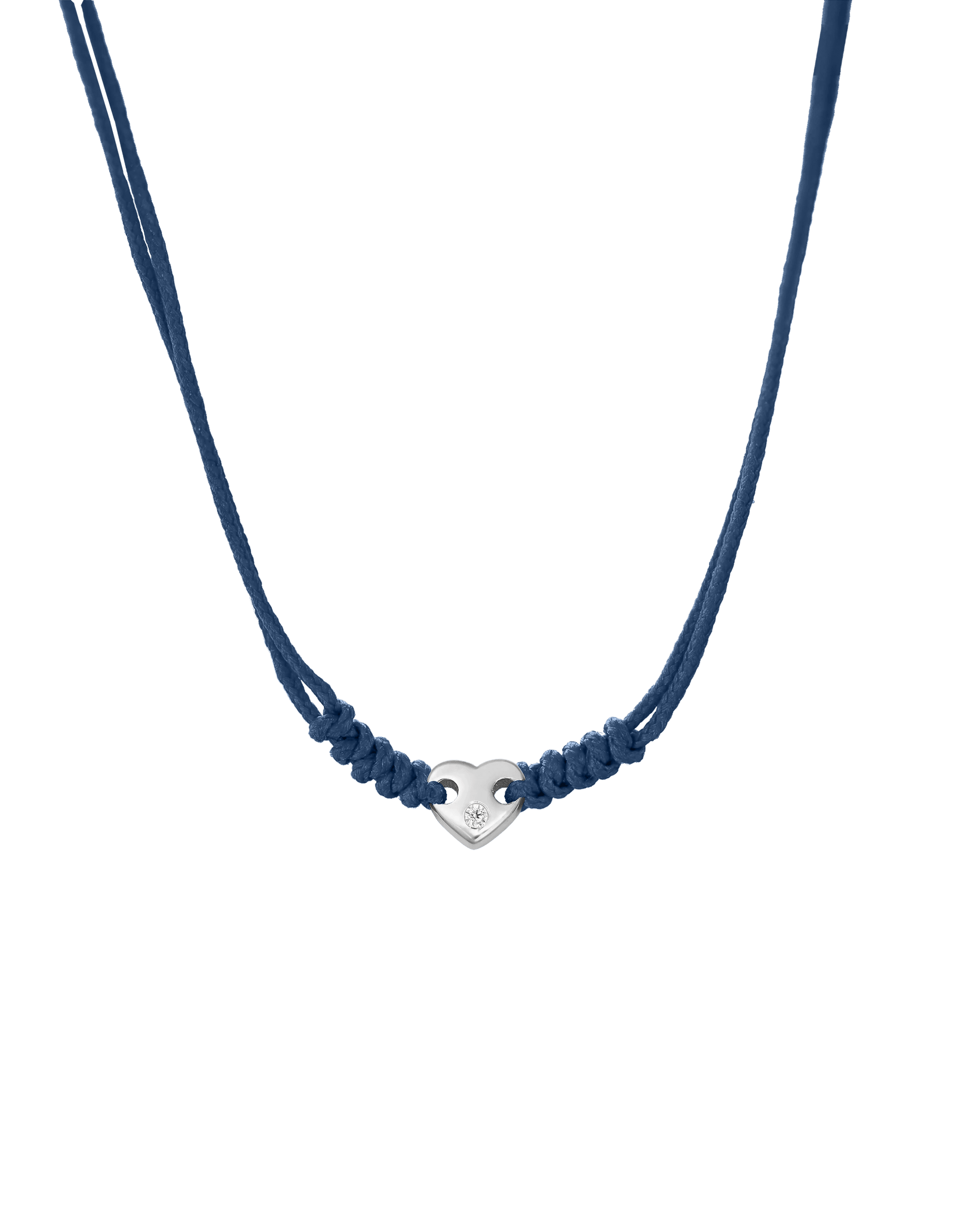 Heart of Gold String of Love Necklace - 14K White Gold Necklaces 14K Solid Gold Indigo 