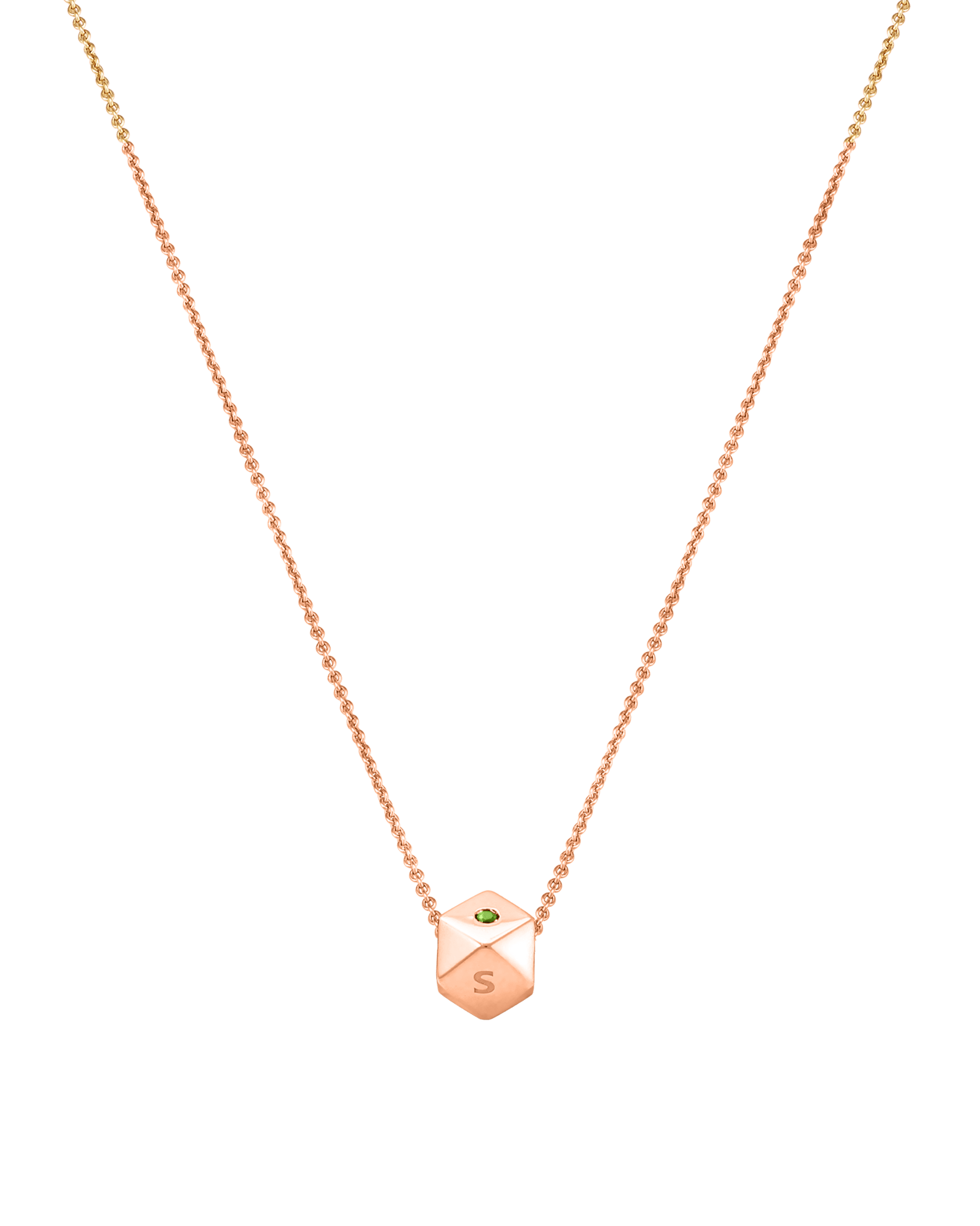 Hedra Birthstones Necklace - 18K Rose Vermeil Necklaces magal-dev 1 Charm 16”+2” extender 