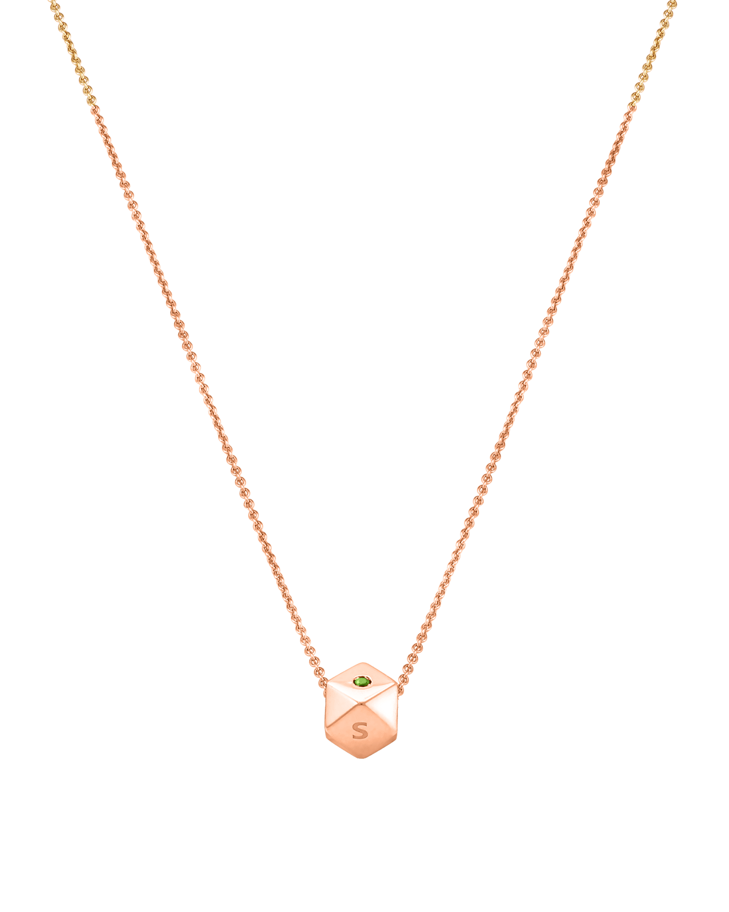Hedra Birthstones Necklace - 14K Rose Gold Necklaces magal-dev 1 Charm 16”+2” extender 
