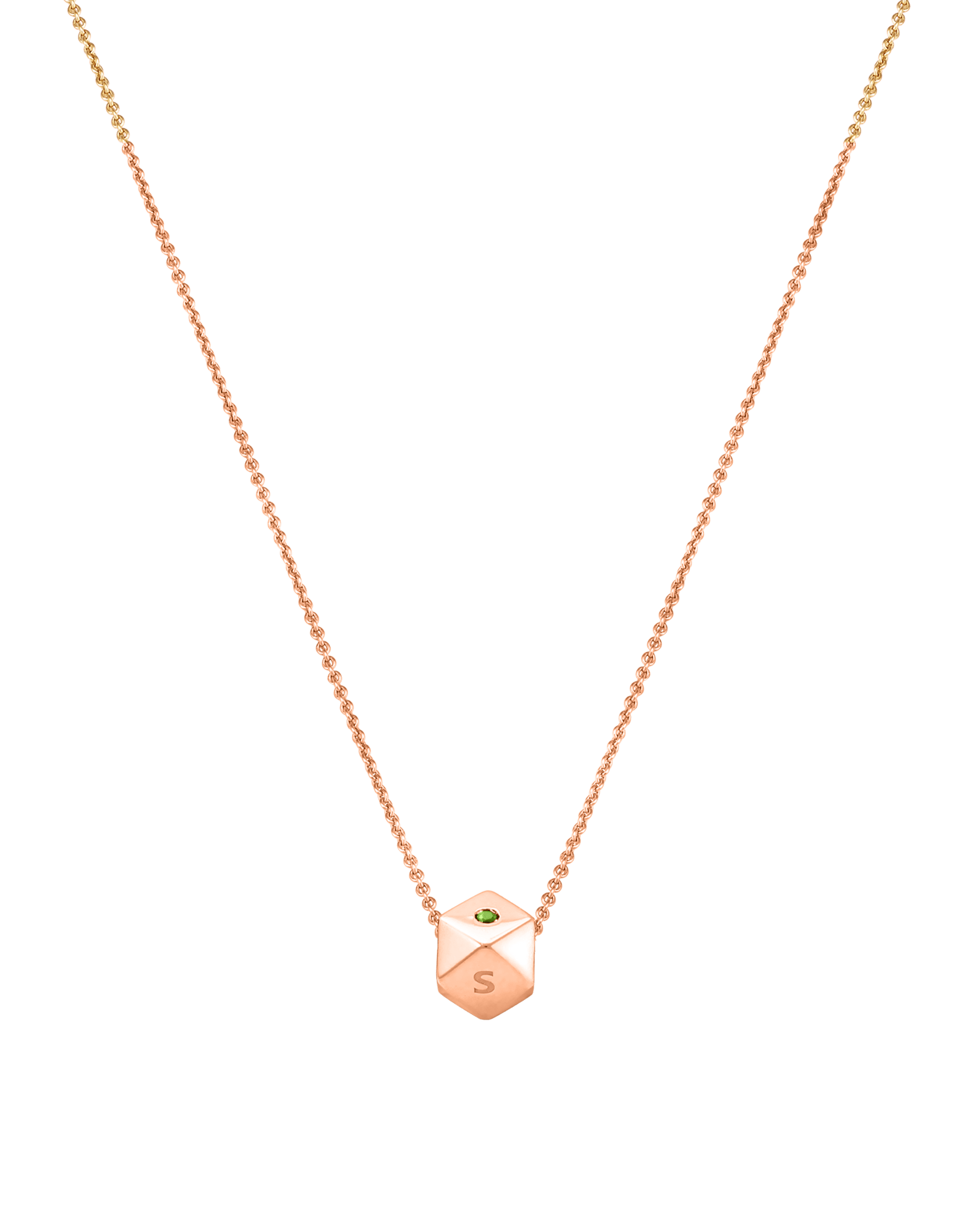 Hedra Birthstones Necklace - 14K Rose Gold Necklaces magal-dev 1 Charm 16”+2” extender 