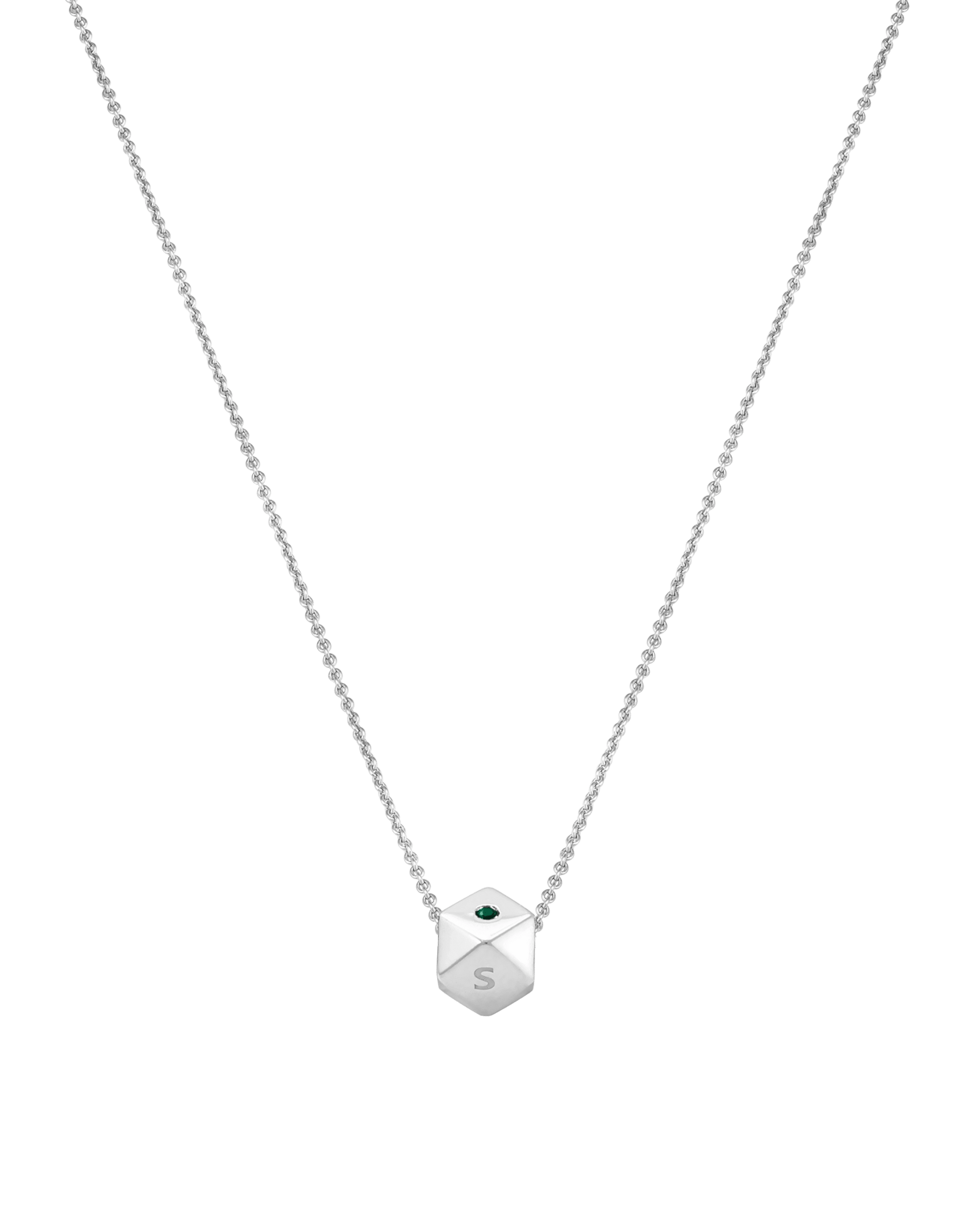 Hedra Birthstones Necklace - 14K White Gold Necklaces magal-dev 1 Charm 16”+2” extender 