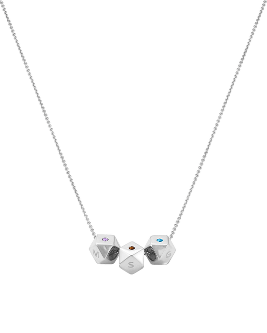 Hedra Birthstones Necklace - 925 Sterling Silver Necklaces magal-dev 3 Charms 16”+2” extender 