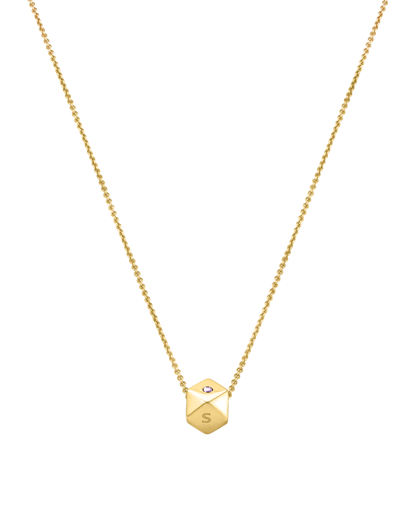 Hedra Birthstones Necklace - 14K Yellow Gold Necklaces magal-dev 1 Charm 16”+2” extender 
