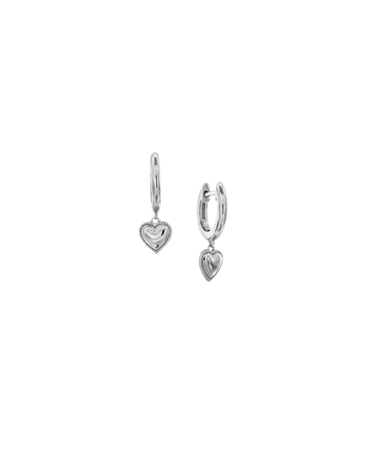 Heart Pendant Huggies- 925 Sterling Silver Earrings magal-dev 