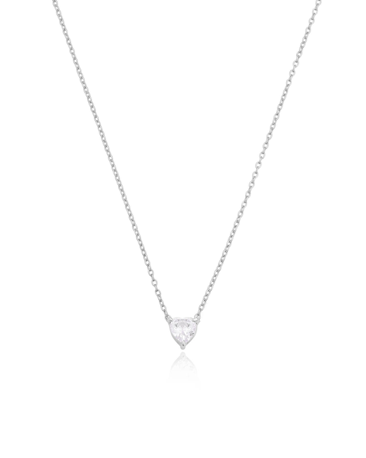 Heart Solitaire Diamond Necklace - 14K Rose Gold Necklaces magal-dev 