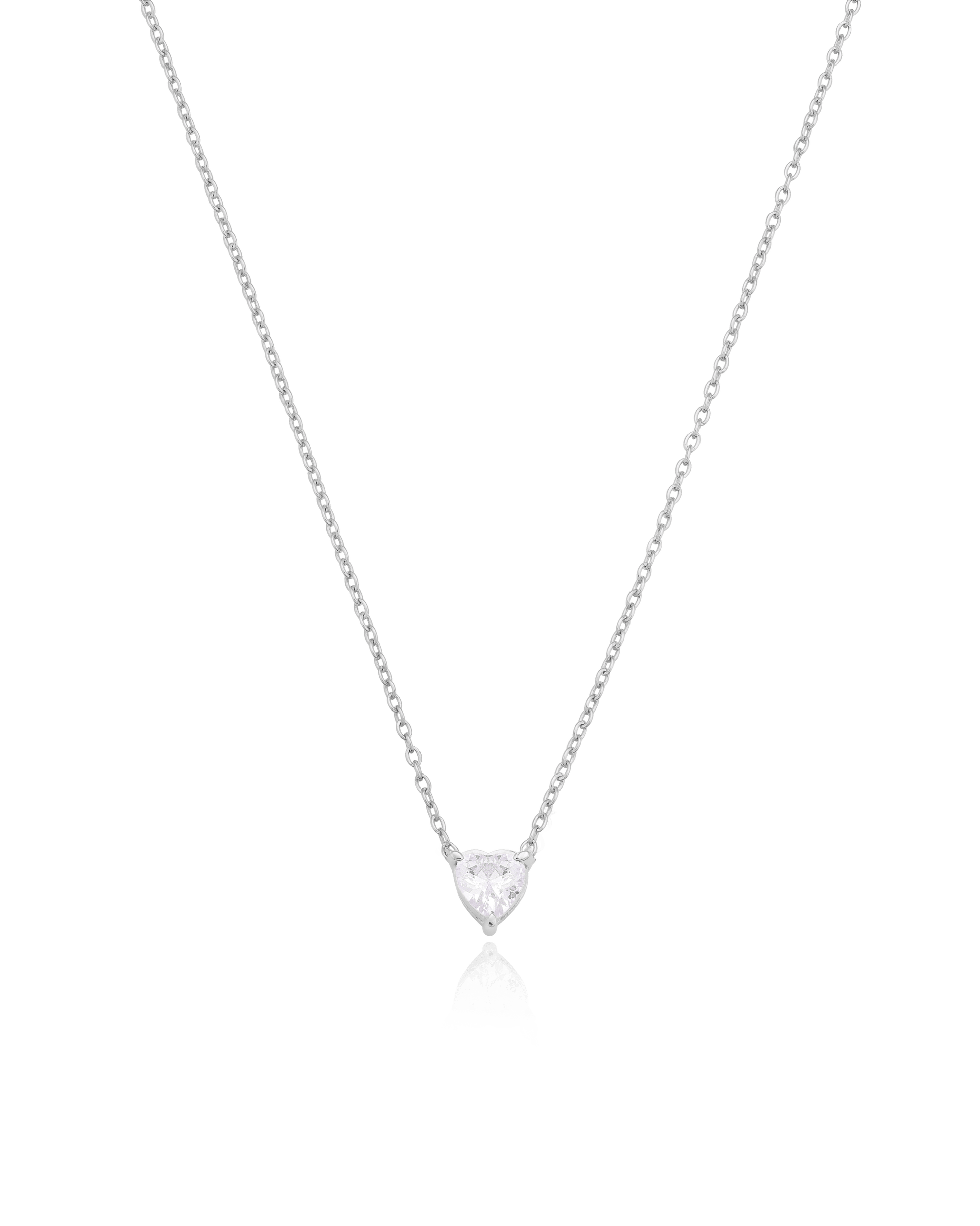 Heart Solitaire Diamond Necklace - 14K Rose Gold Necklaces magal-dev 