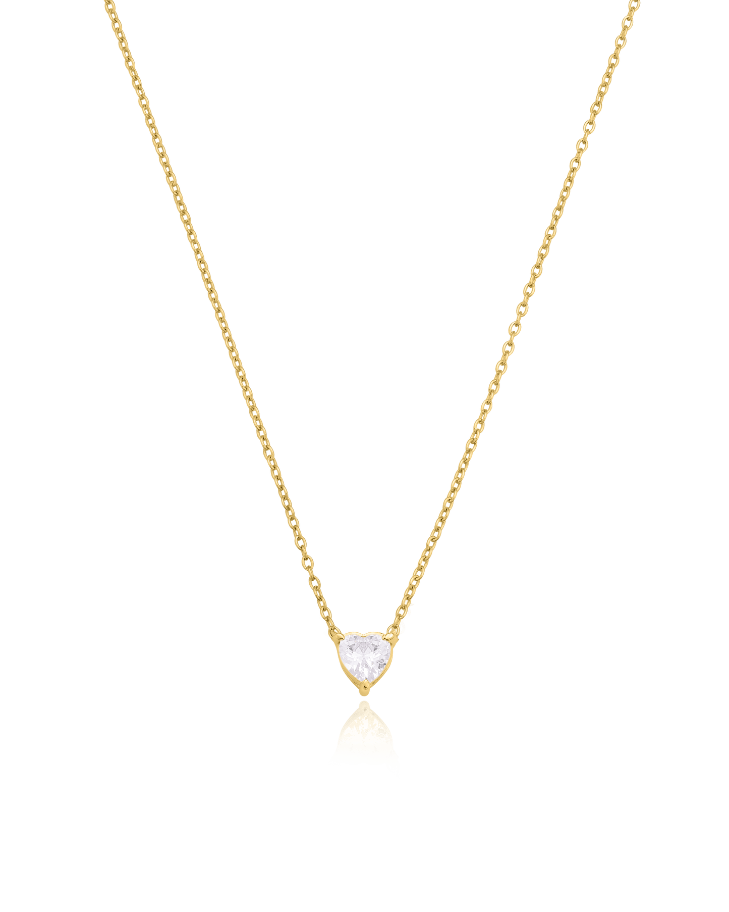 Heart Solitaire Diamond Necklace - 14K Rose Gold Necklaces magal-dev 