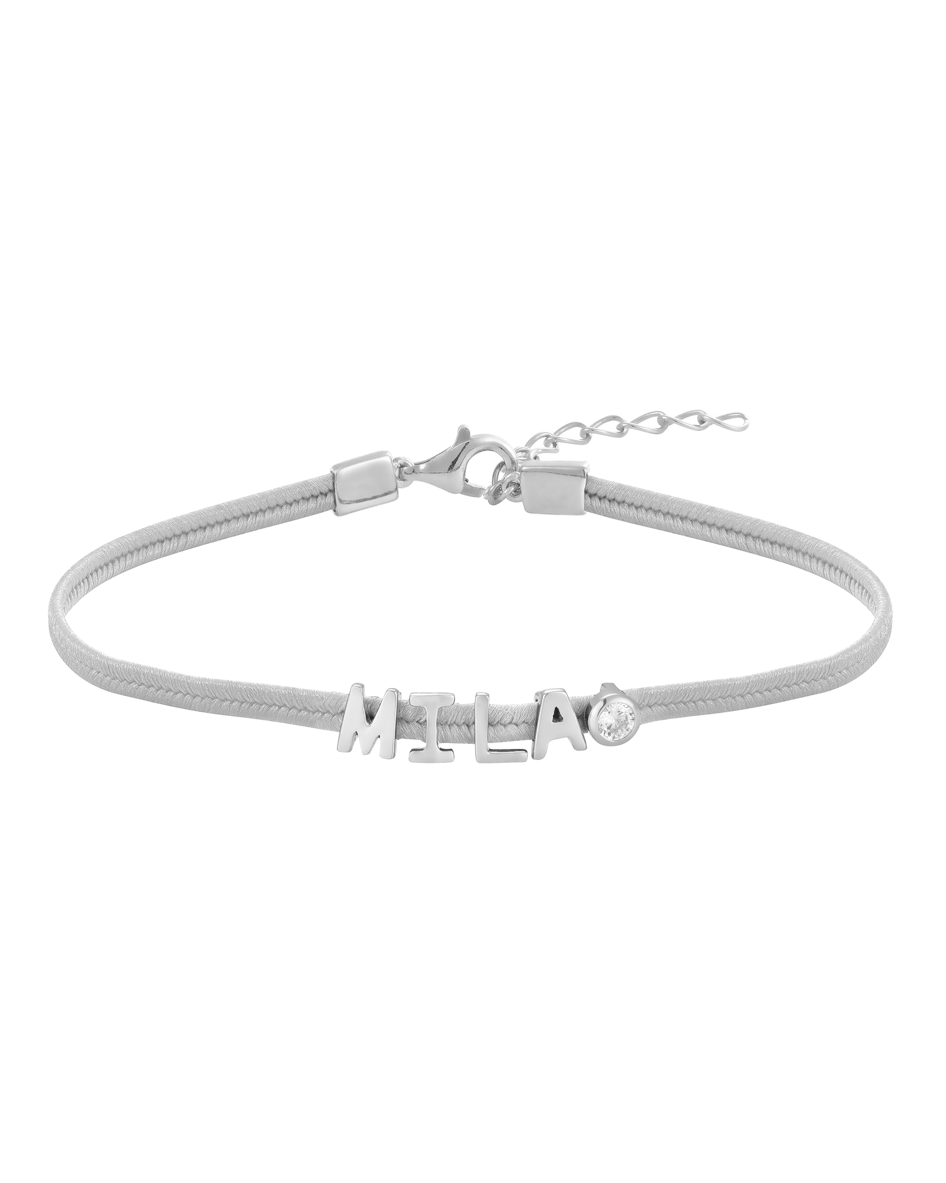Initial Cord of Love - 925 Sterling Silver Bracelets magal-dev With Diamond Cream 1
