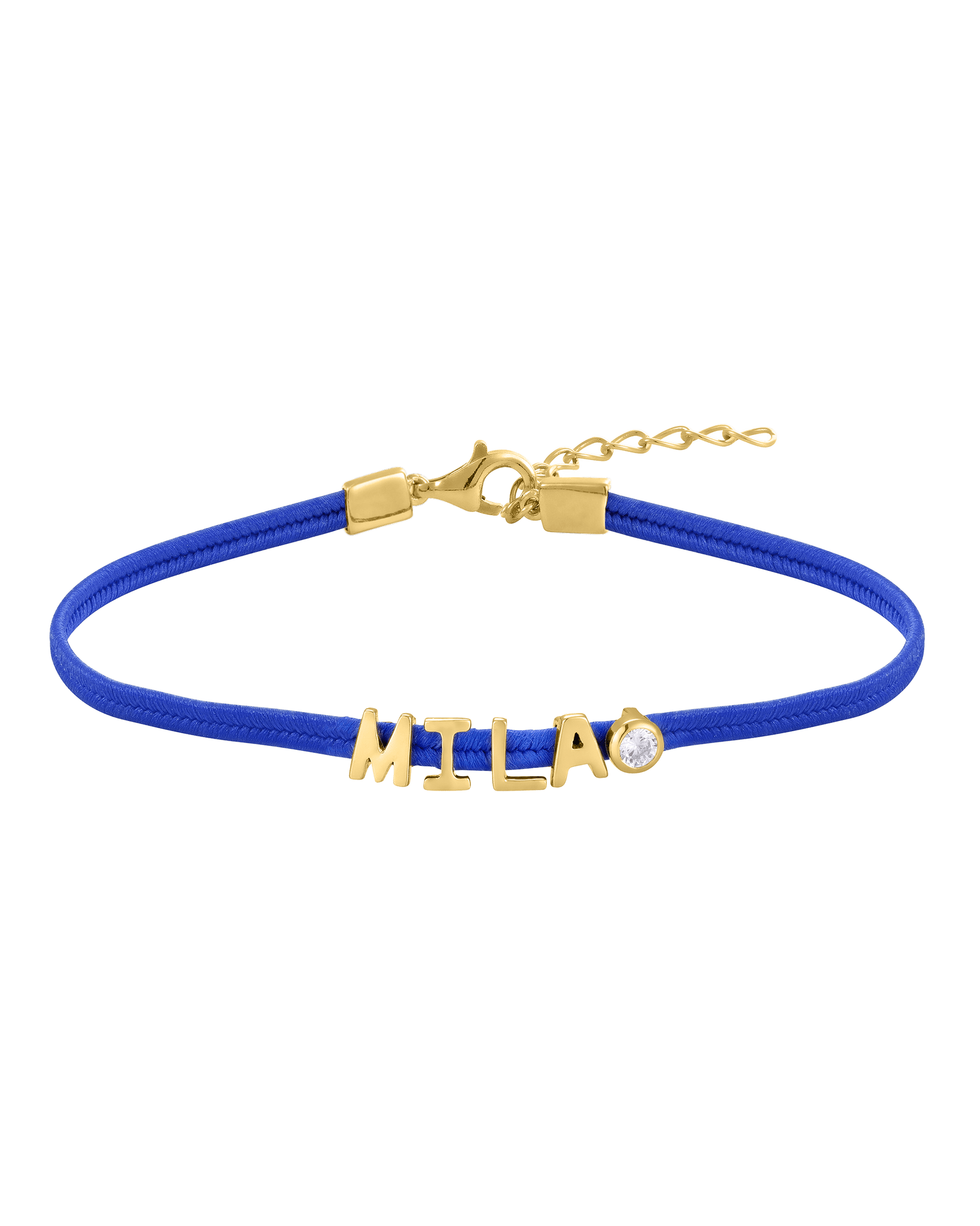 Initial Cord of Love - 18K Gold Vermeil Bracelets magal-dev With Diamond Blue 1