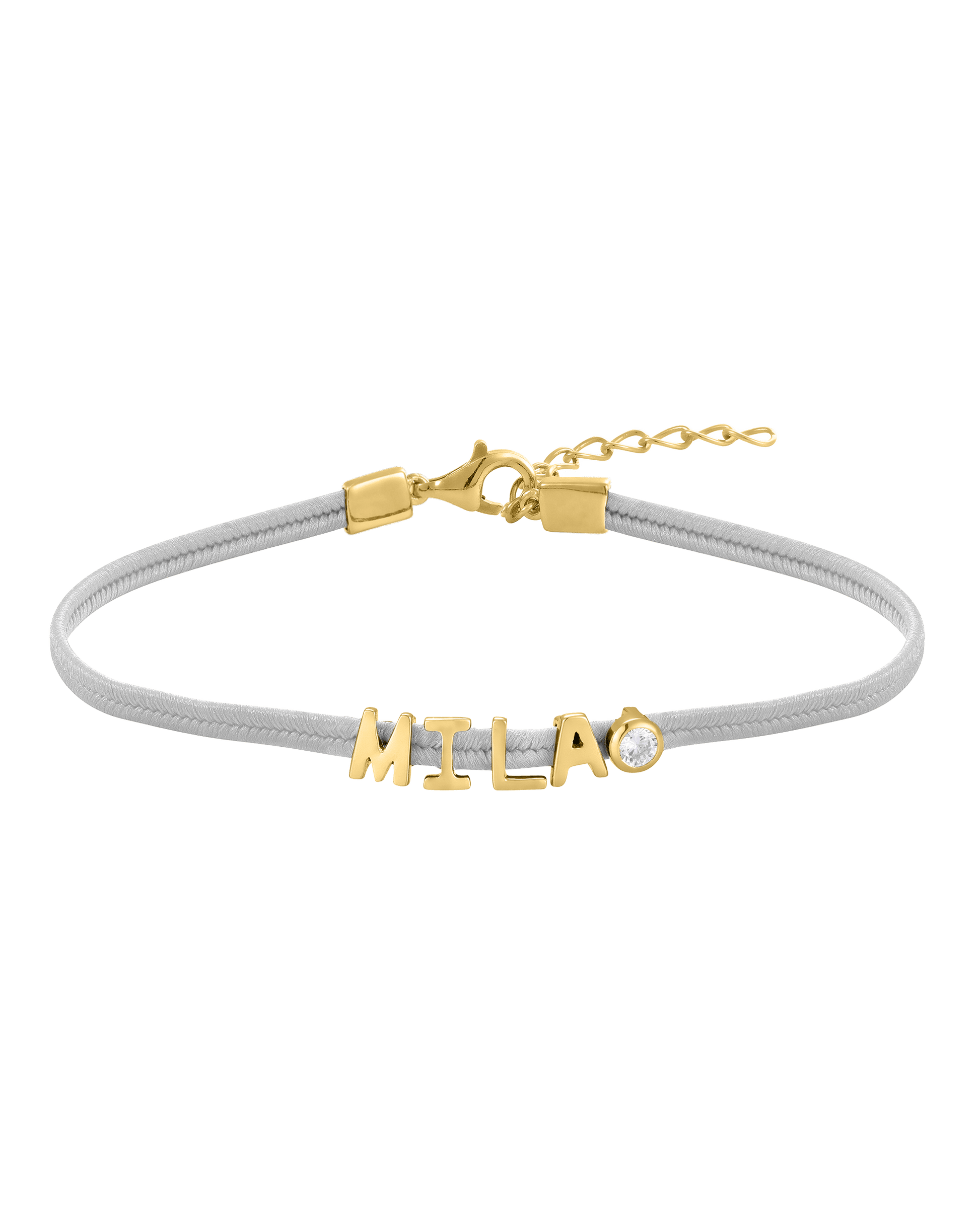 Initial Cord of Love - 18K Gold Vermeil Bracelets magal-dev With Diamond Cream 1
