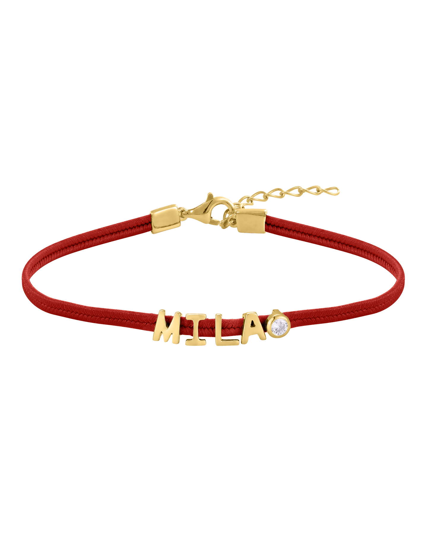 Initial Cord of Love - 18K Gold Vermeil Bracelets magal-dev With Diamond Red 1
