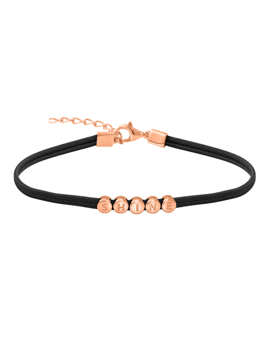 Metro Cord Bracelet - 18K Rose Vermeil Bracelets magal-dev Black 1 