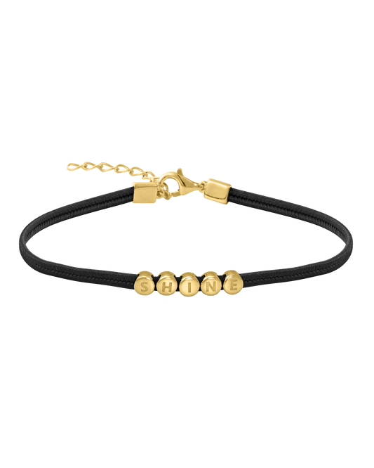 Metro Cord Bracelet - 18K Gold Vermeil Bracelets magal-dev Black 1 