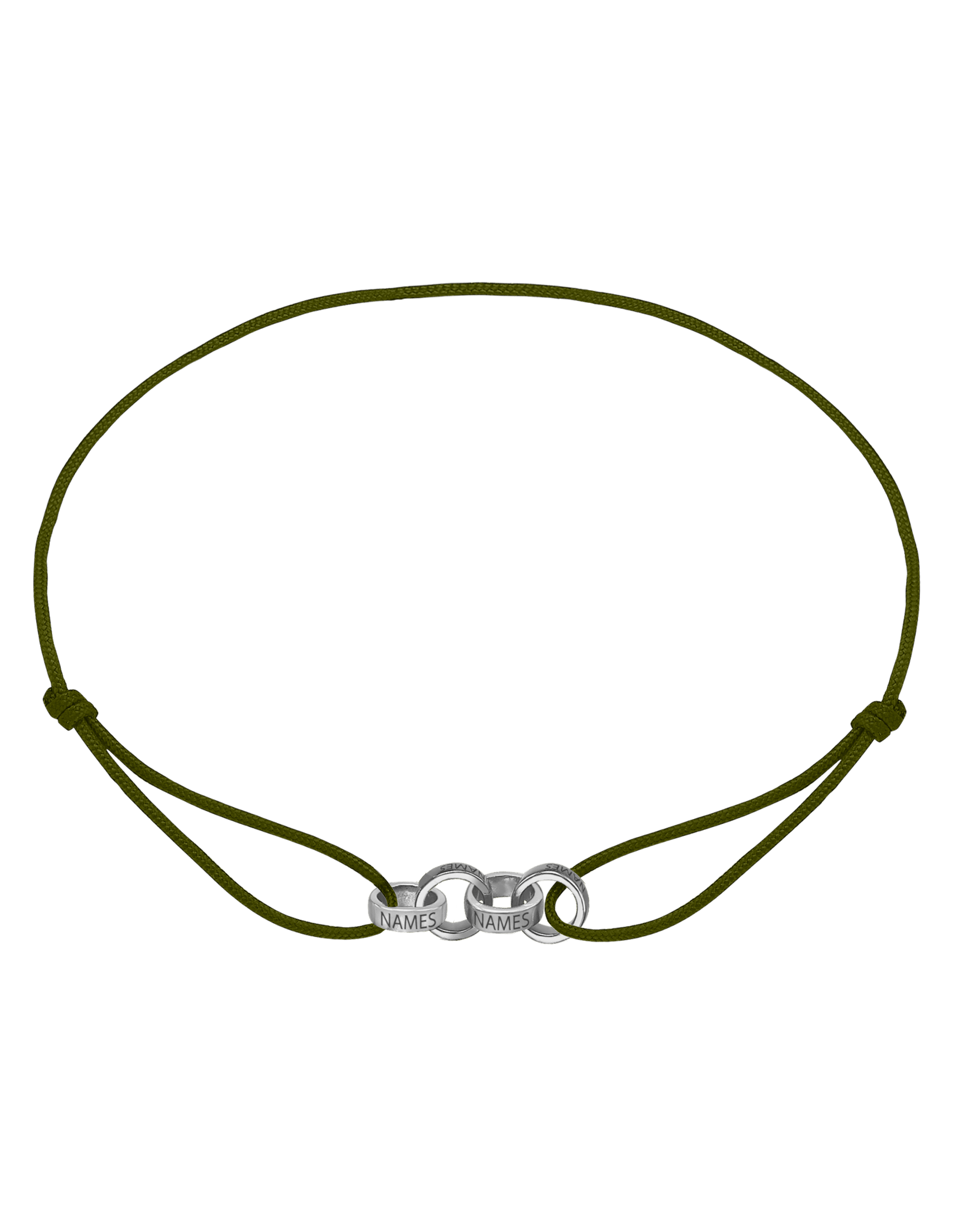 Men's Forever Engravable Link(s) Bracelet - 14K White Gold Bracelets magal-dev Khaki 4 Links 