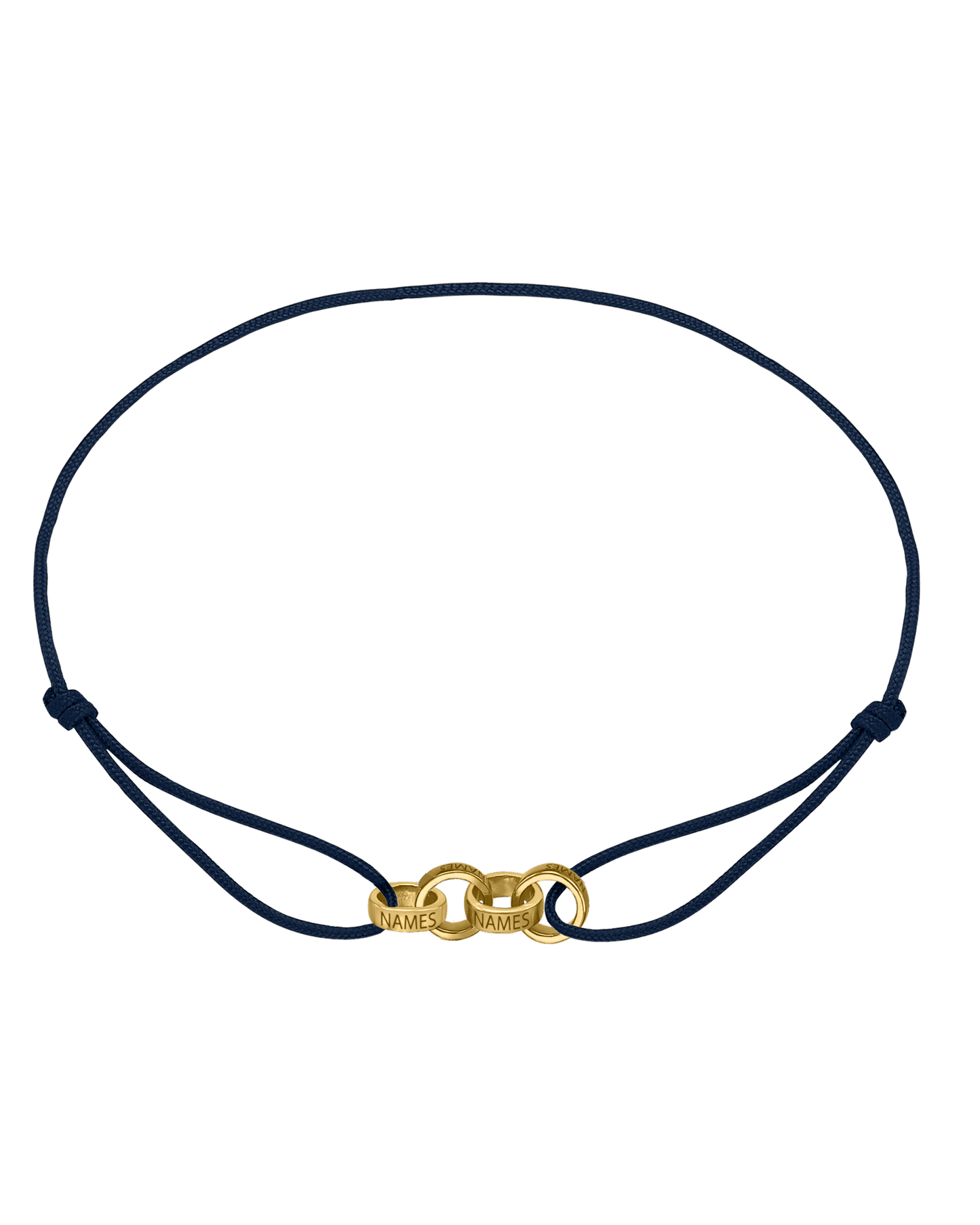 Men's Forever Engravable Link(s) Bracelet - 14K Yellow Gold Bracelets magal-dev Navy Blue 4 Links 