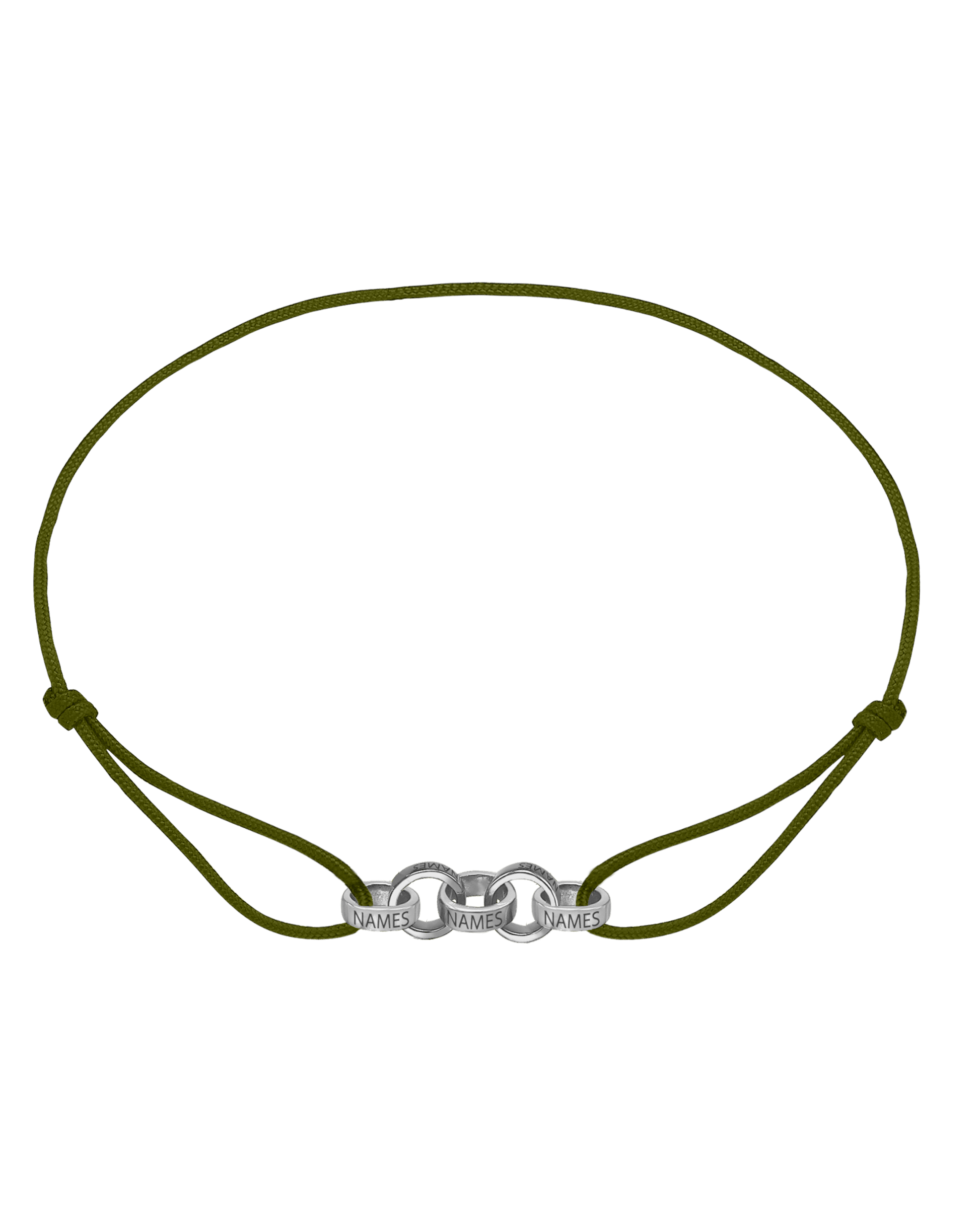 Men's Forever Engravable Link(s) Bracelet - 14K White Gold Bracelets magal-dev Khaki 5 Links 