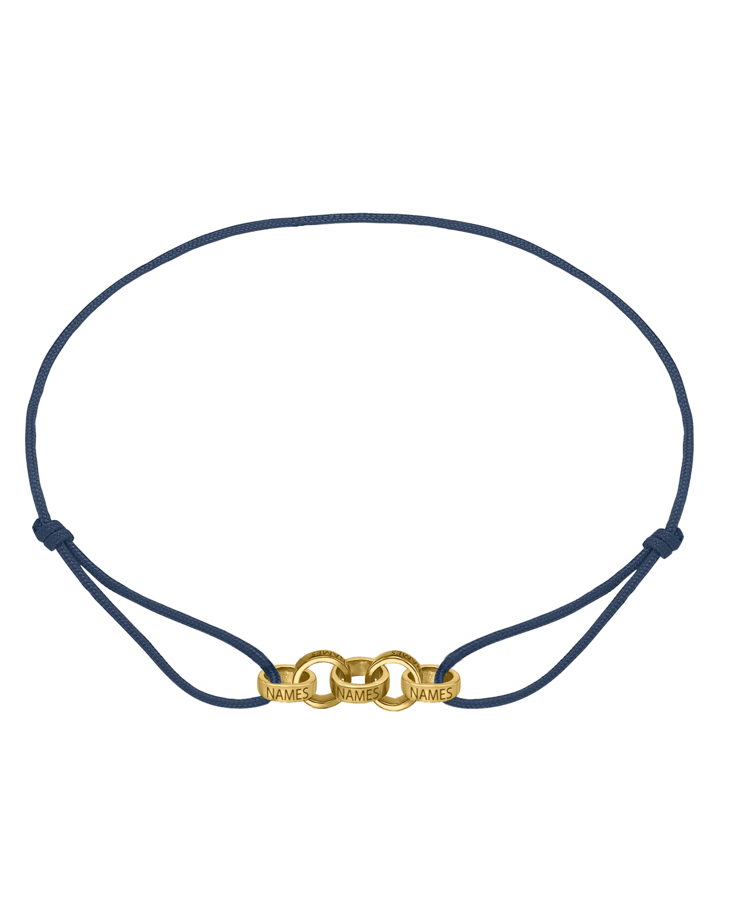 Men's Forever Engravable Link(s) Bracelet - 14K Yellow Gold Bracelets magal-dev Navy Blue 5 Links 