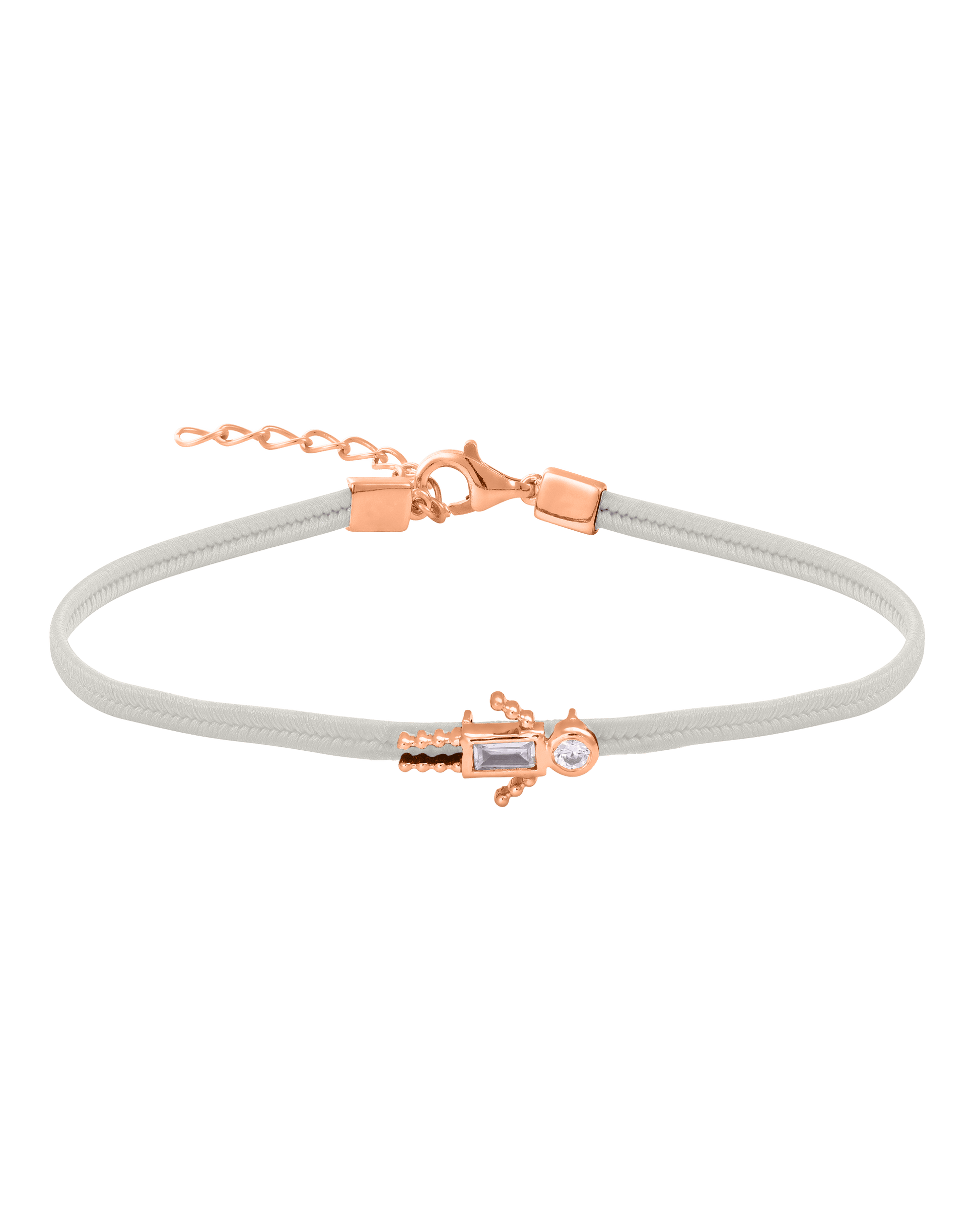 Mini Me Cord Bracelet - 18K Rose Vermeil Bracelets magal-dev Cream 1 6"+1.5" extender