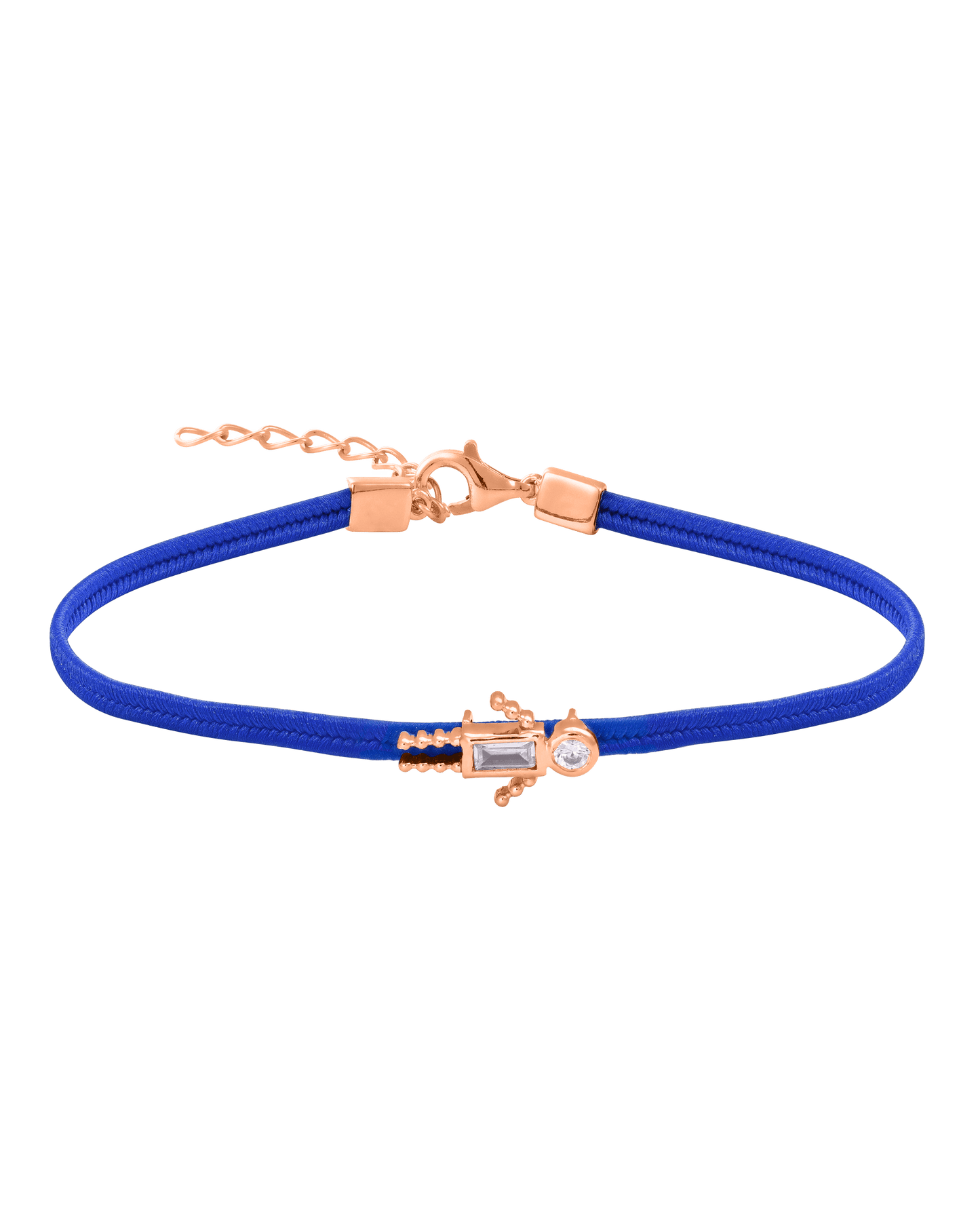 Mini Me Cord Bracelet - 18K Rose Vermeil Bracelets magal-dev Blue 1 6"+1.5" extender