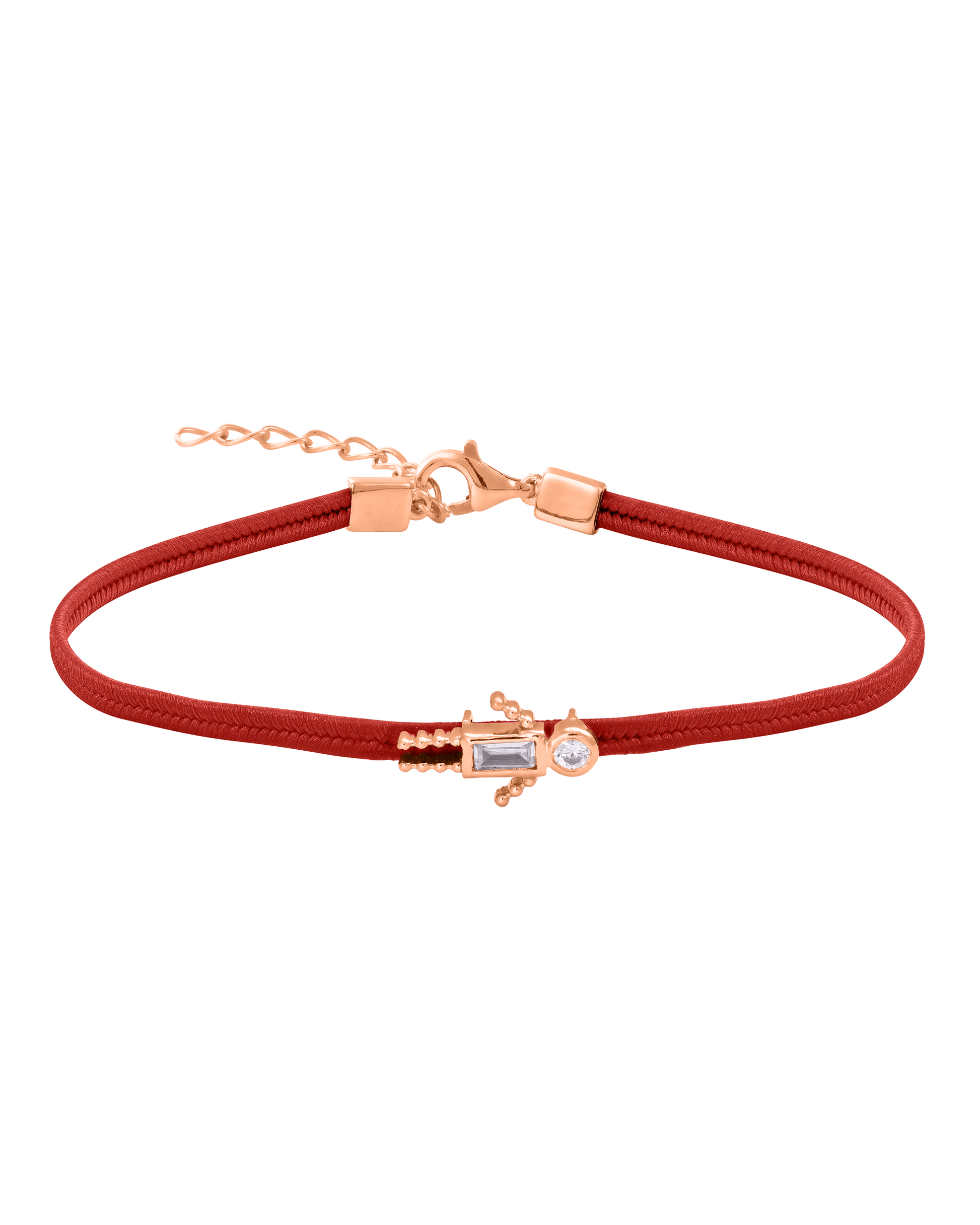 Mini Me Cord Bracelet - 18K Rose Vermeil Bracelets magal-dev Red 1 6"+1.5" extender