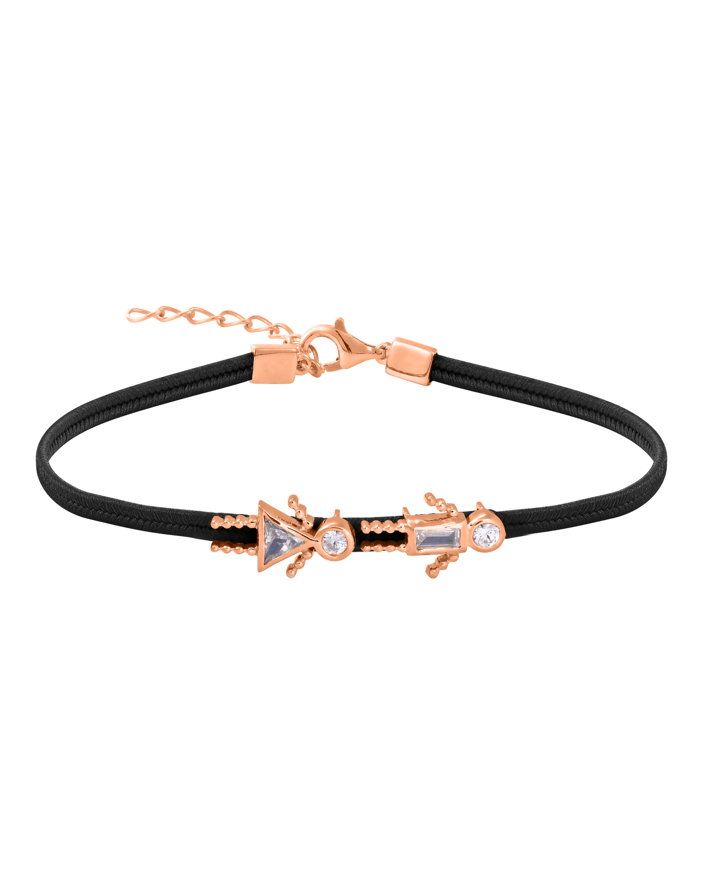 Mini Me Cord Bracelet - 18K Rose Vermeil Bracelets magal-dev Black 2 6"+1.5" extender