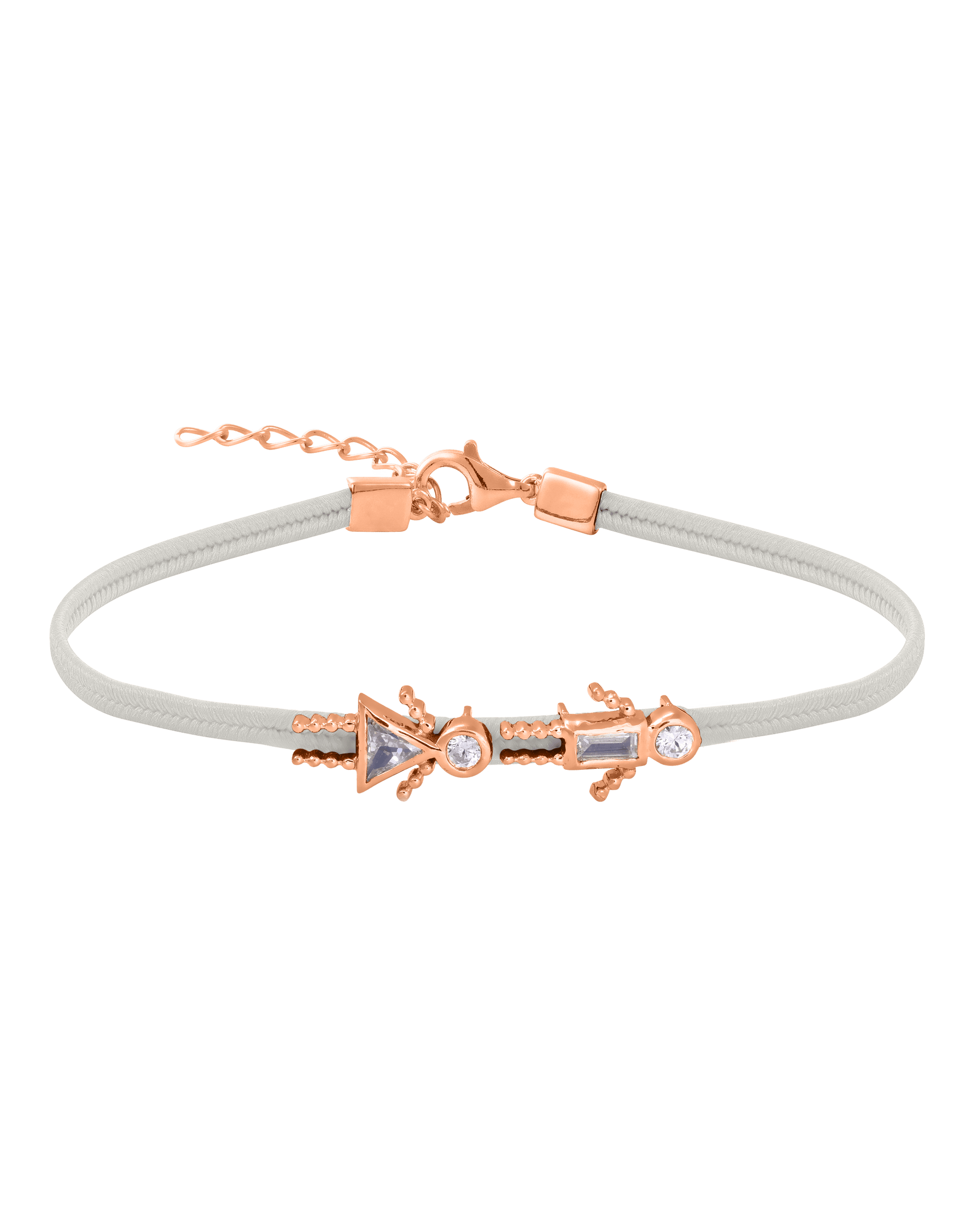 Mini Me Cord Bracelet - 18K Rose Vermeil Bracelets magal-dev Cream 2 6"+1.5" extender