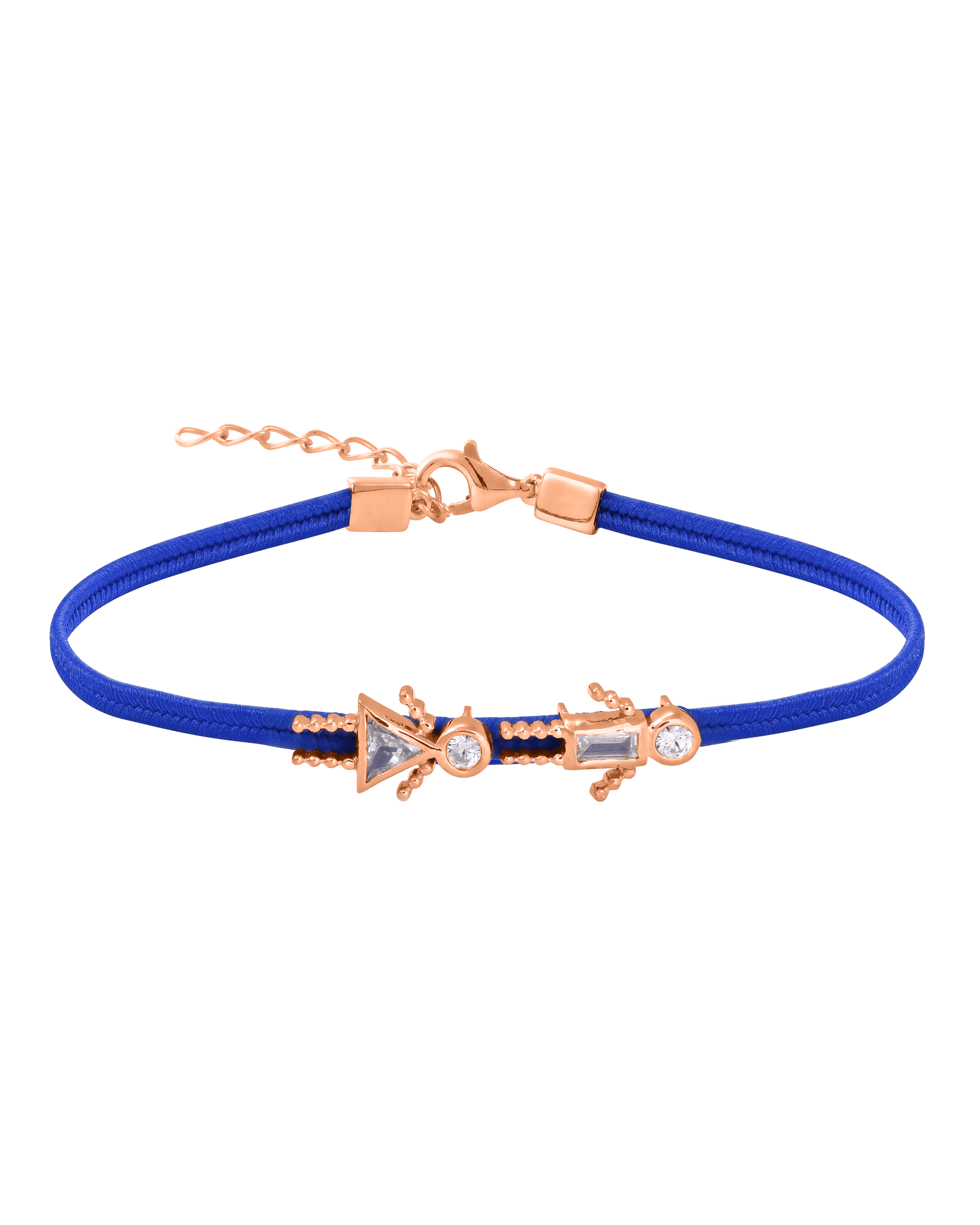 Mini Me Cord Bracelet - 18K Rose Vermeil Bracelets magal-dev Blue 2 6"+1.5" extender