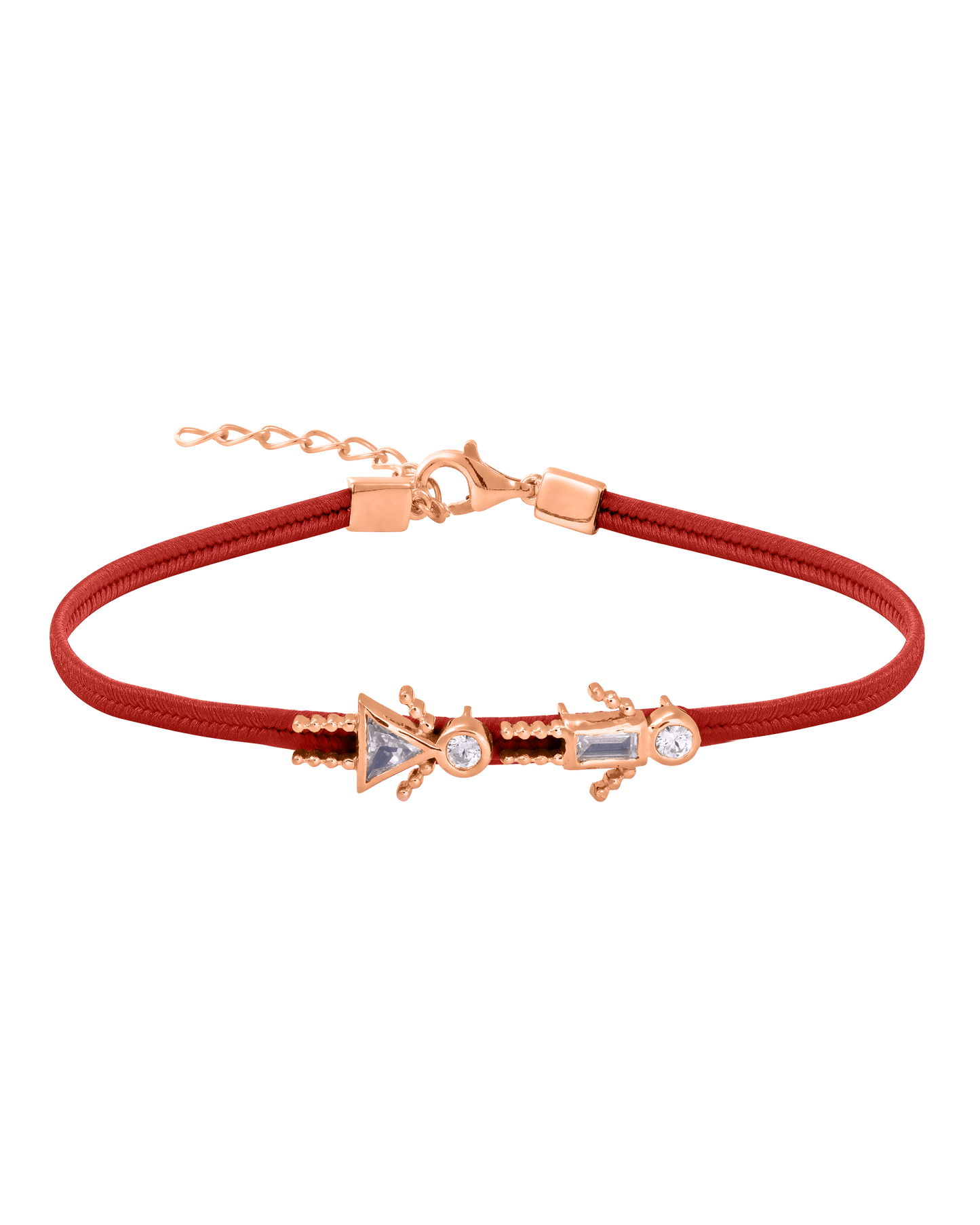 Mini Me Cord Bracelet - 18K Rose Vermeil Bracelets magal-dev Red 2 6"+1.5" extender