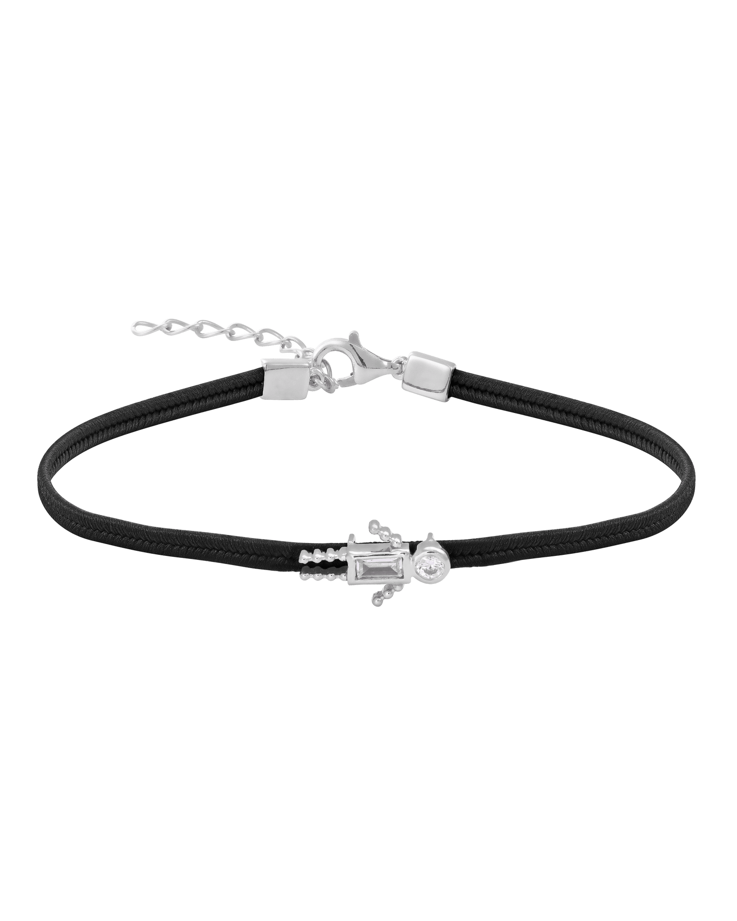 Mini Me Cord Bracelet - 925 Sterling Silver Bracelets magal-dev Black 1 6"+1.5" extender