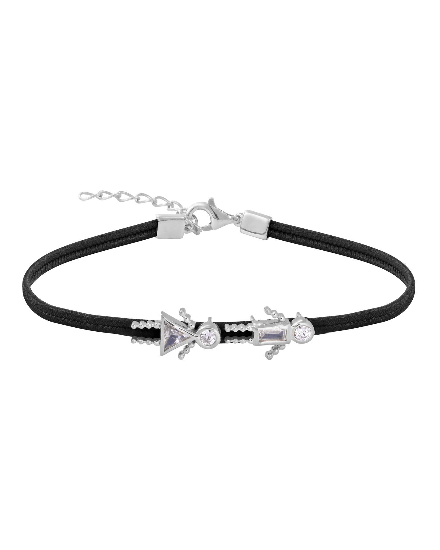 Mini Me Cord Bracelet - 925 Sterling Silver Bracelets magal-dev Black 2 6"+1.5" extender