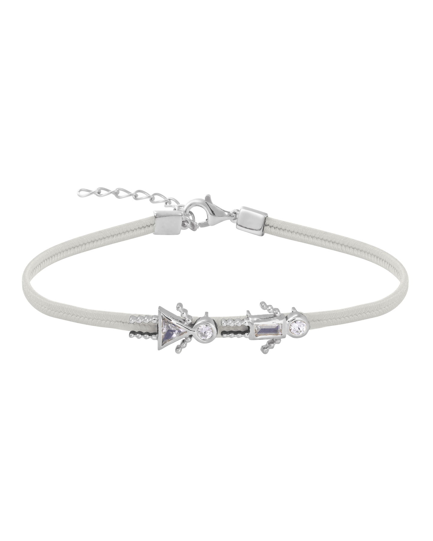 Mini Me Cord Bracelet - 925 Sterling Silver Bracelets magal-dev Cream 2 6"+1.5" extender