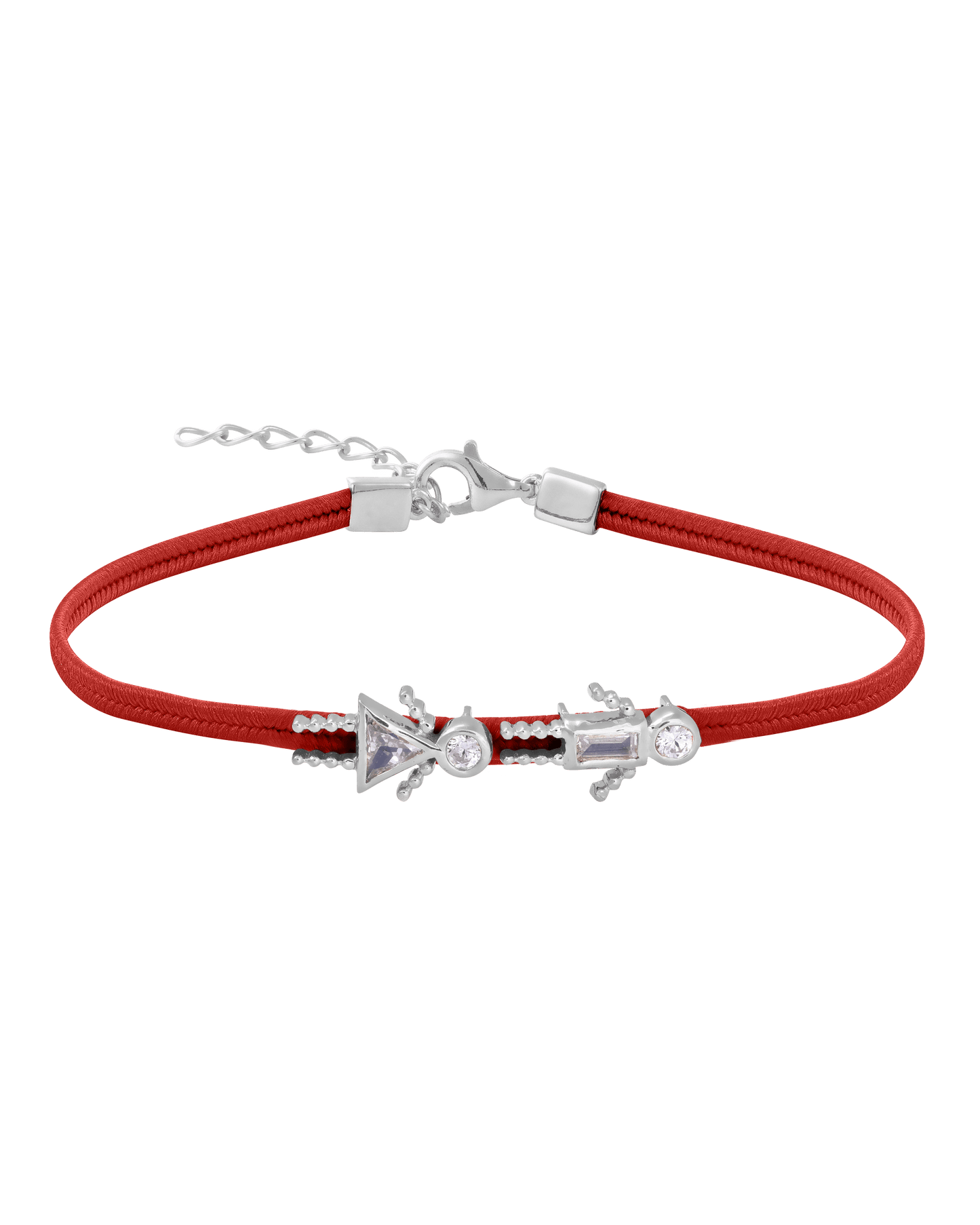 Mini Me Cord Bracelet - 925 Sterling Silver Bracelets magal-dev Red 2 6"+1.5" extender