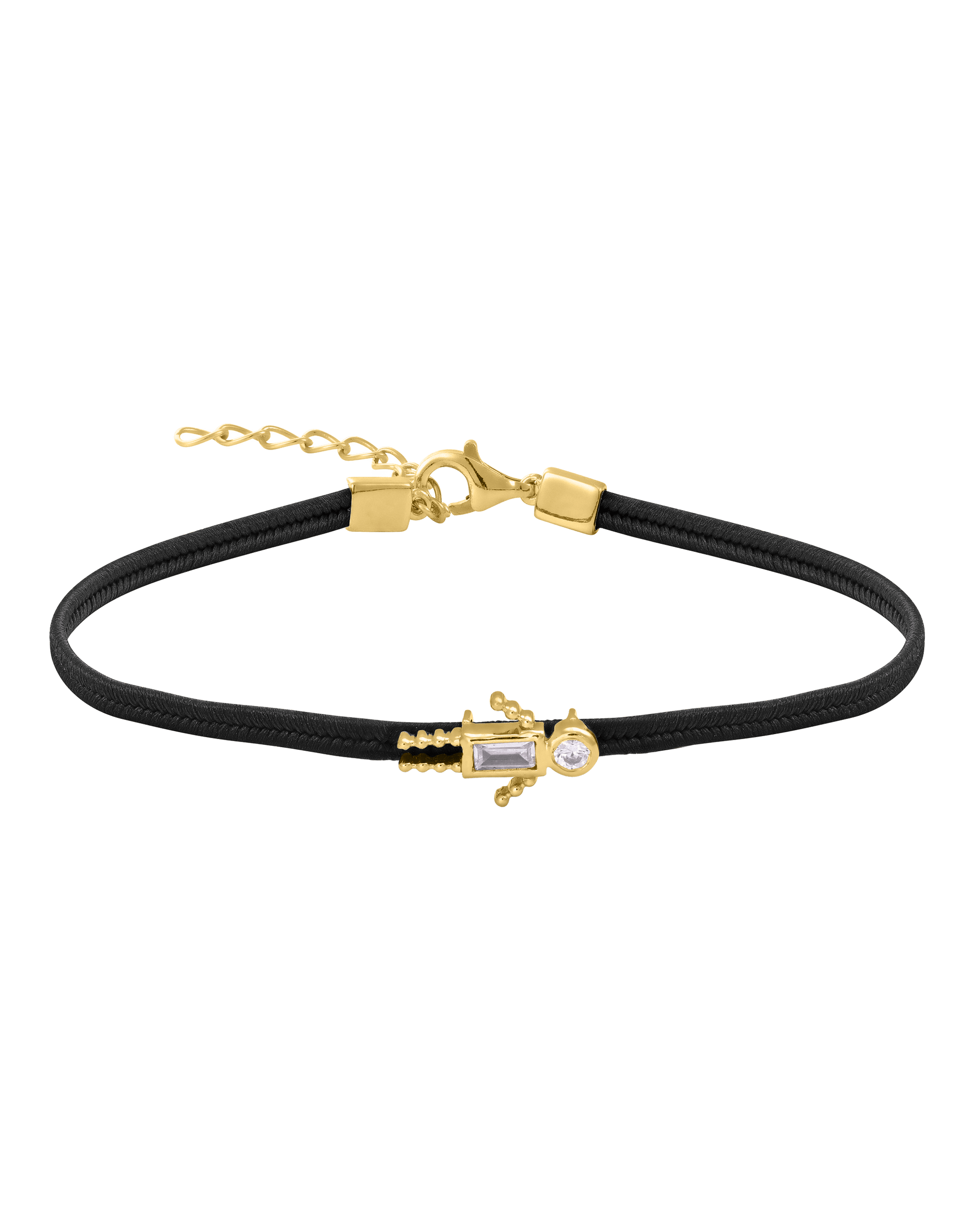 Mini Me Cord Bracelet - 18K Gold Vermeil Bracelets magal-dev Black 1 6"+1.5" extender